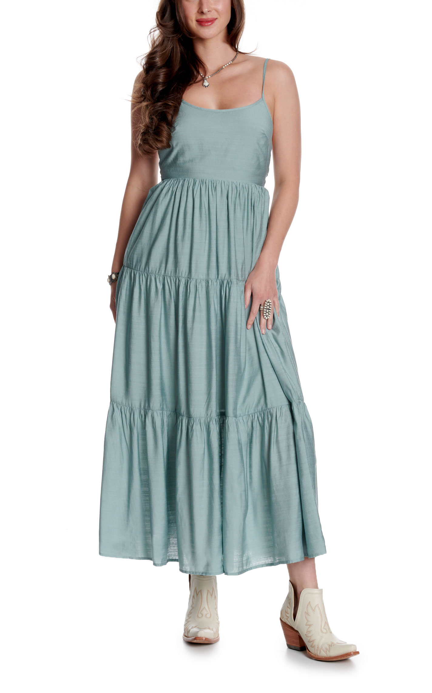 Yura Women's Bow Back Sea Mist Dress - Image 1