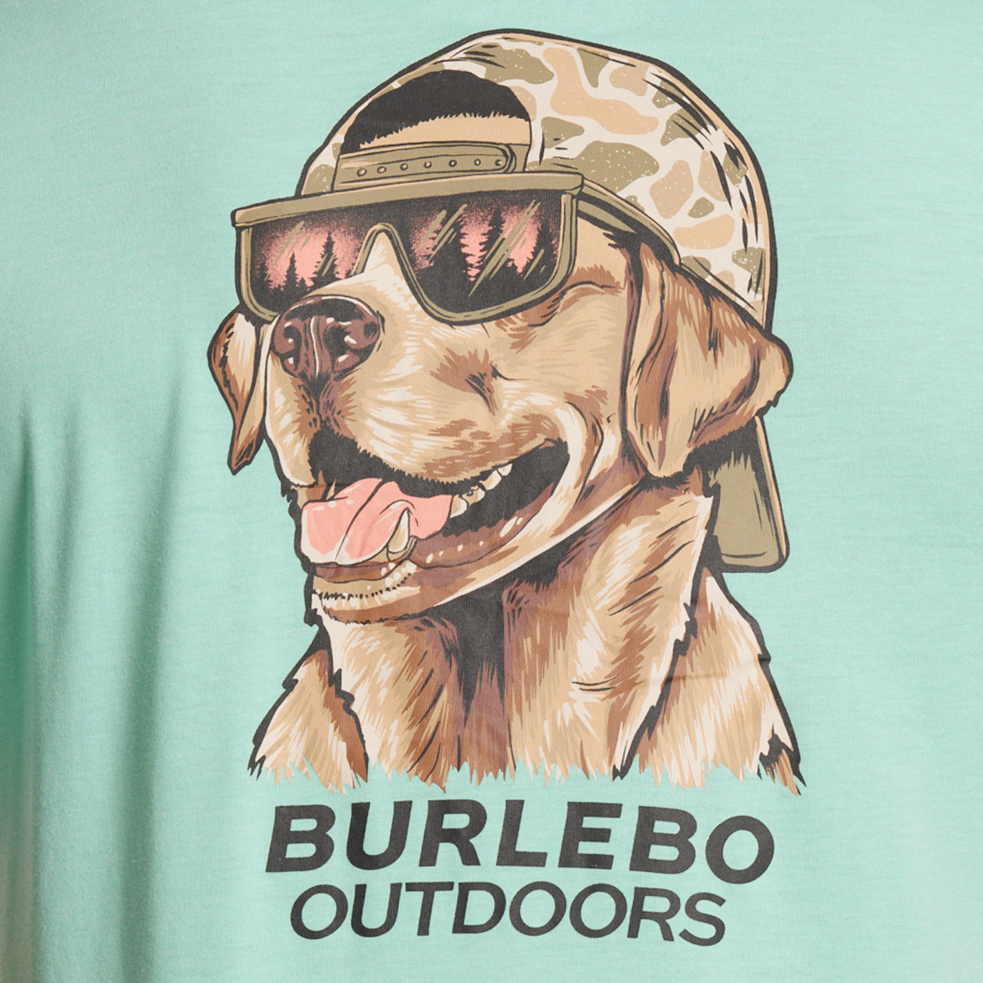 Burlebo Men's Aqua Mallard Camo Dog Graphic T-Shirt - Image 1