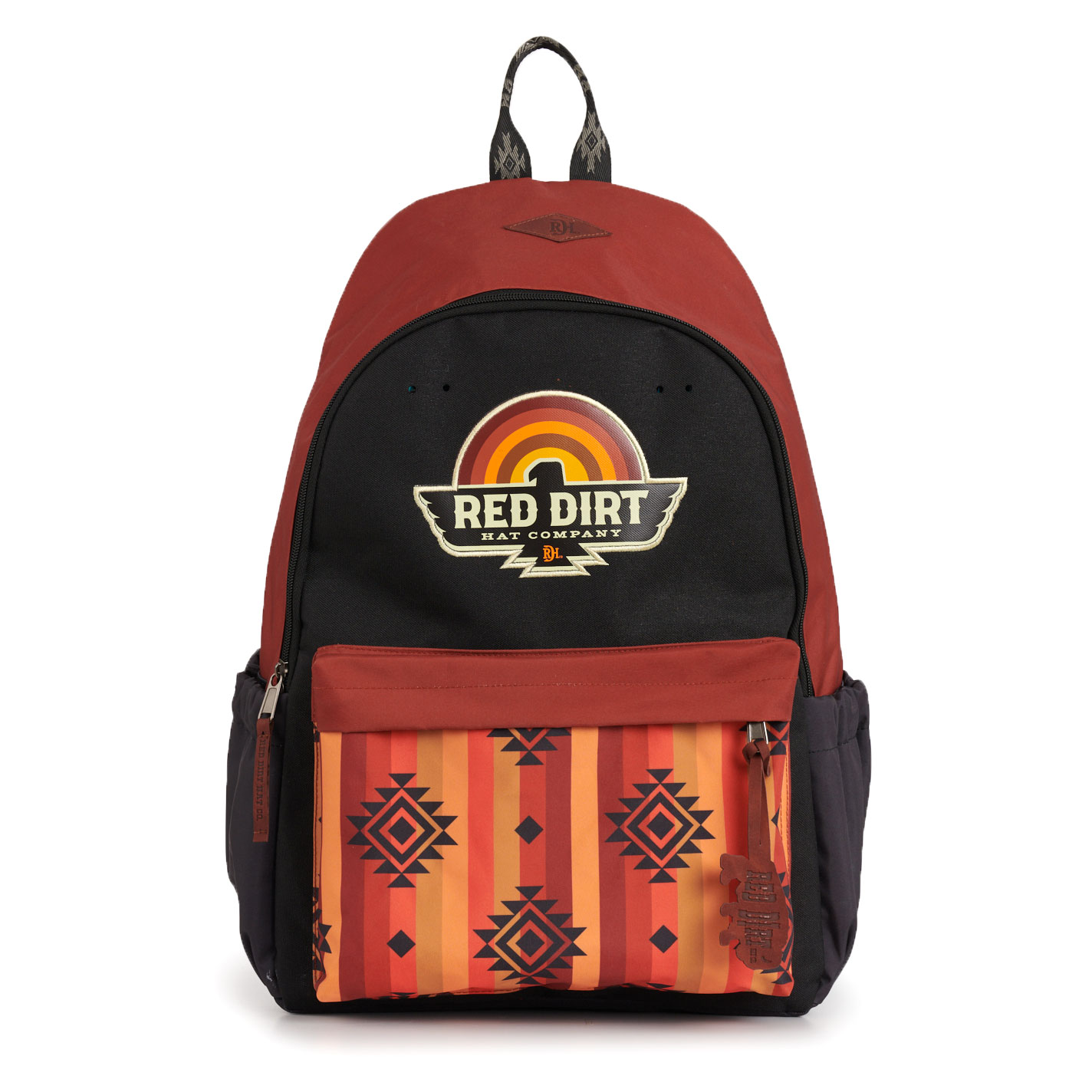 Red Dirt Hat Co. Rust & Black Thunderbird Aztec Print Backpack - Image 3