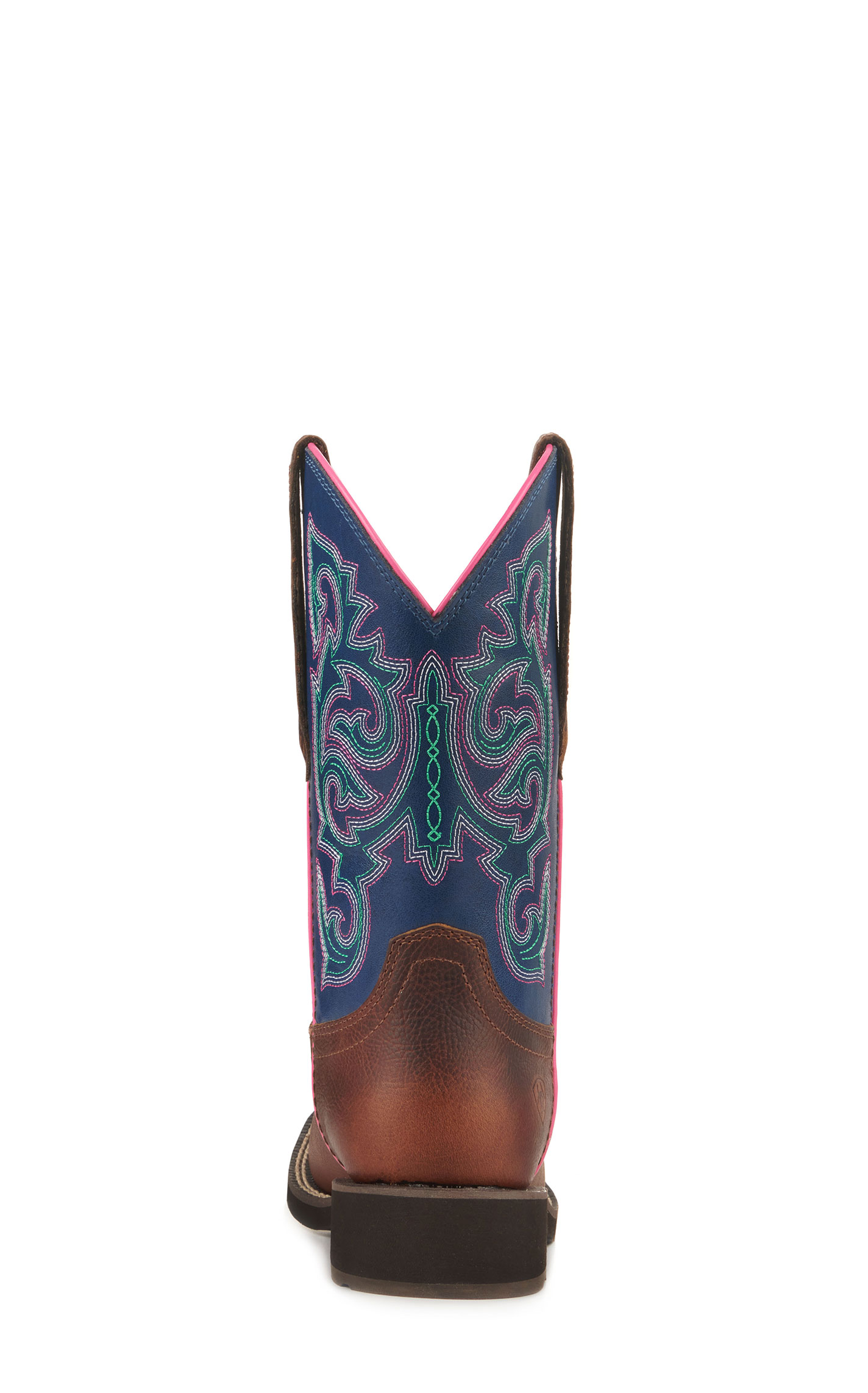 Ariat Women's Delilah Medium Brown and Blue StretchFit Wide Calf Wide Square Toe Cowboy Boots - Image 1