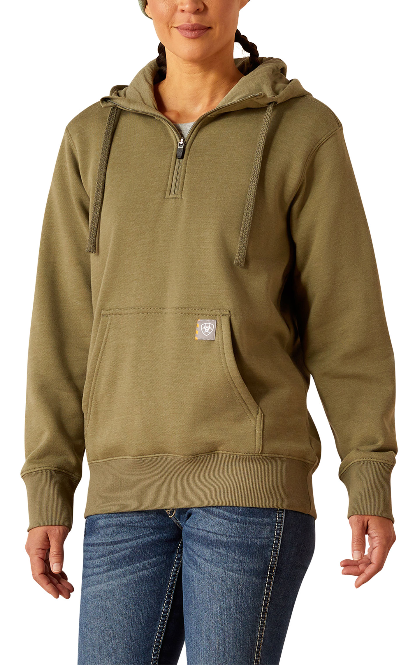 Ariat Women's Rebar Skill Set Deep Lichen 1/2 Zip Hoodie - Image 1