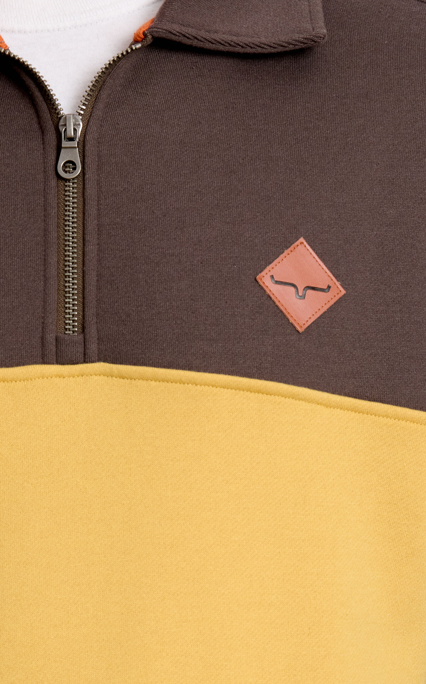 Kimes Ranch Men's Chocolate & Honey-Brown Logo 1/4 Zip Pullover - Image 1