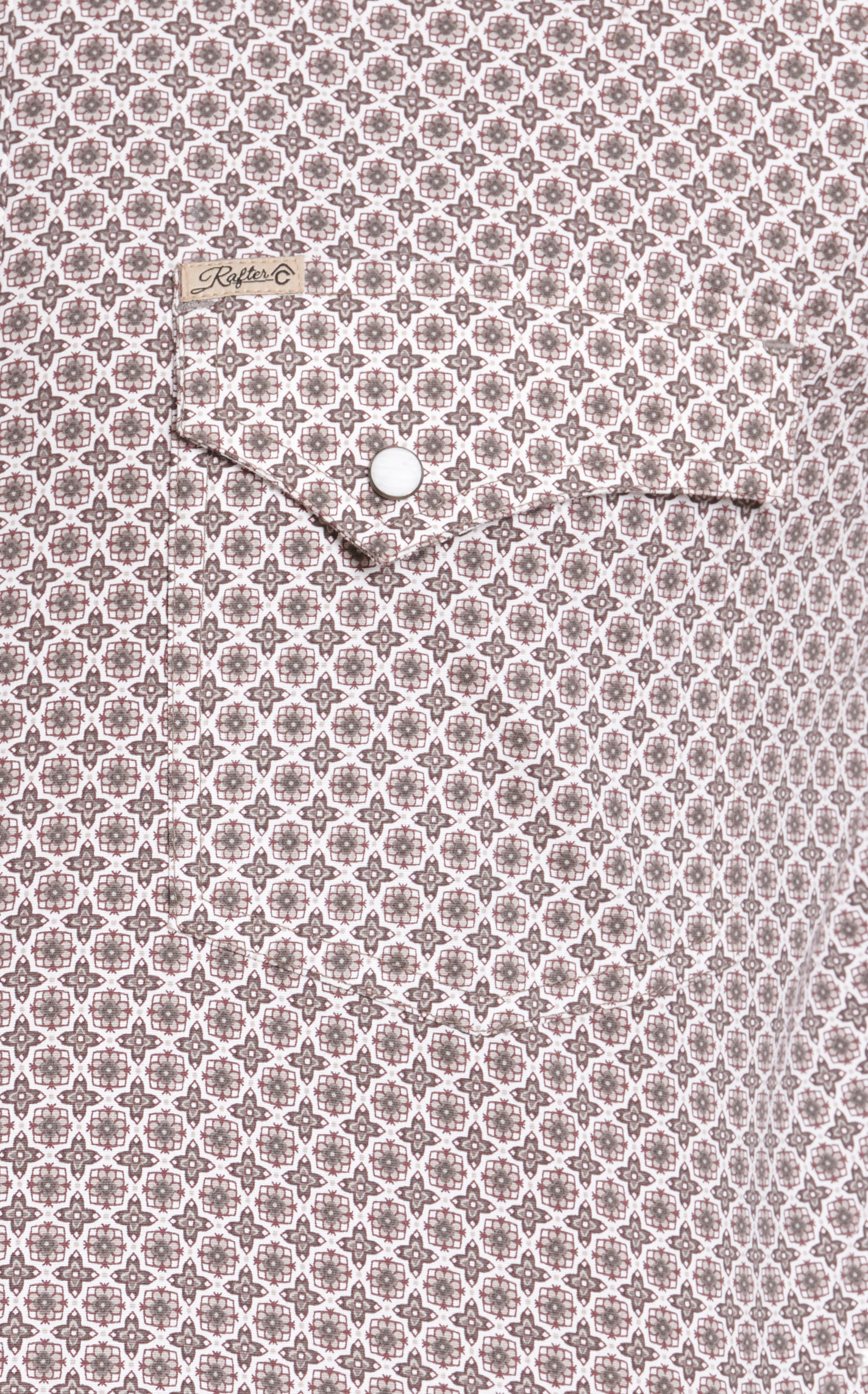 Rafter C Men's ProFlex45 Taupe Geo Print Long Sleeve Western Shirt - Image 1