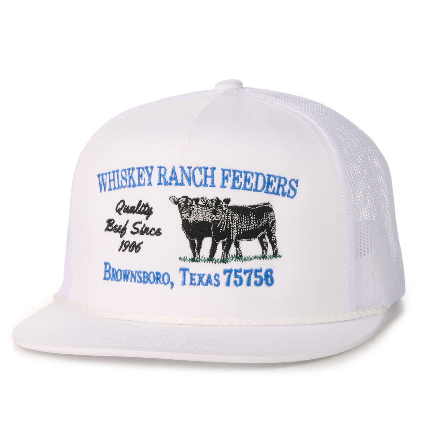 Whiskey Bent Hat Co. Men's White & Feeders Embroidered Logo Cap  - Image 1