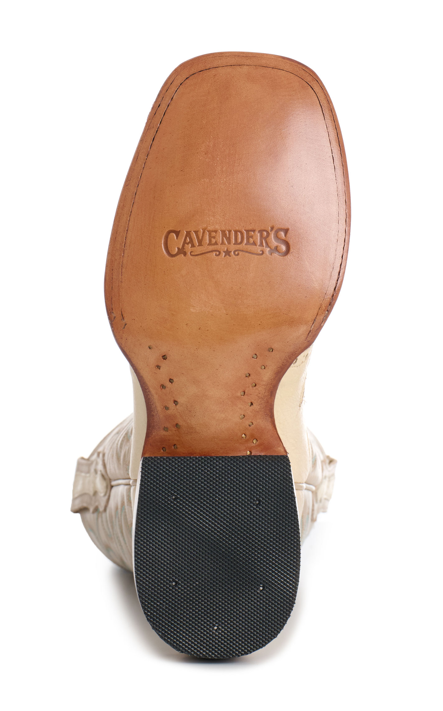 Cavender’s Women's Ivory Ostrich Wide Square Toe Horseman Boots - Image 1