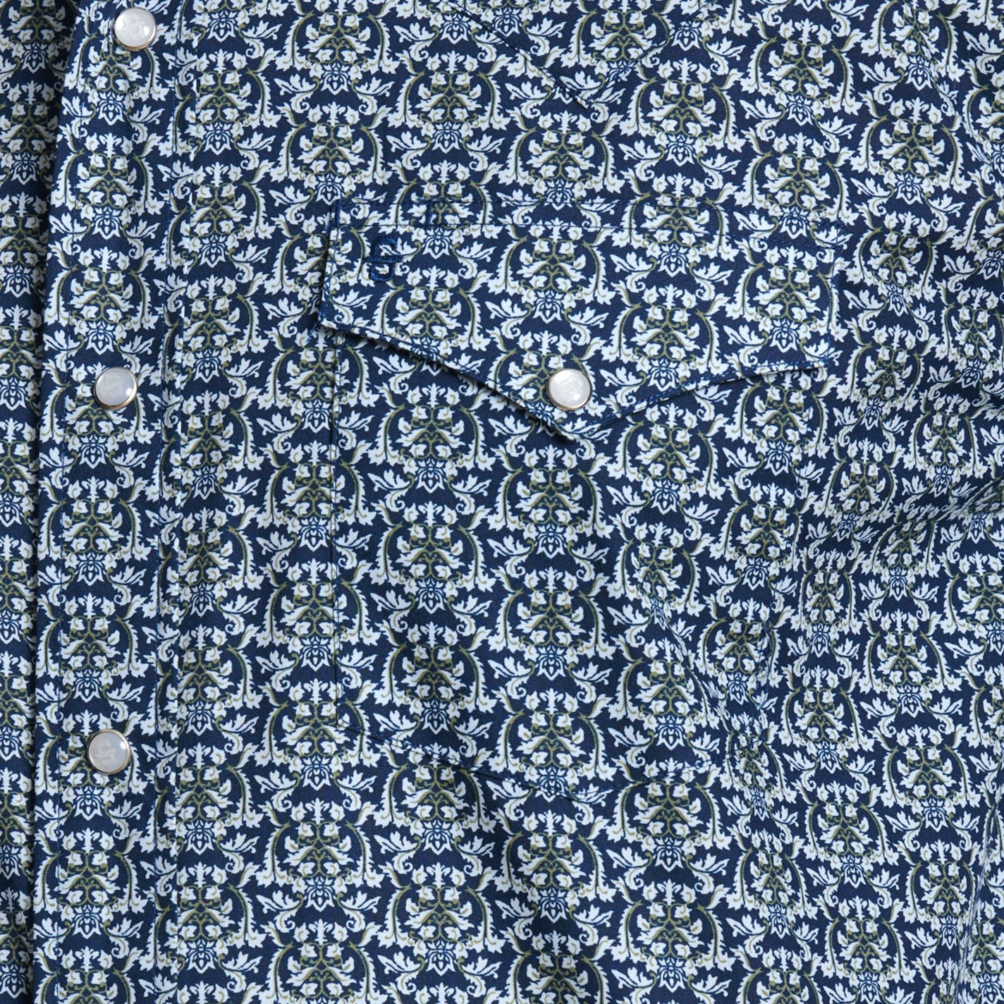 Stetson Men's Medium Blue Geo Print Shirt - Image 1