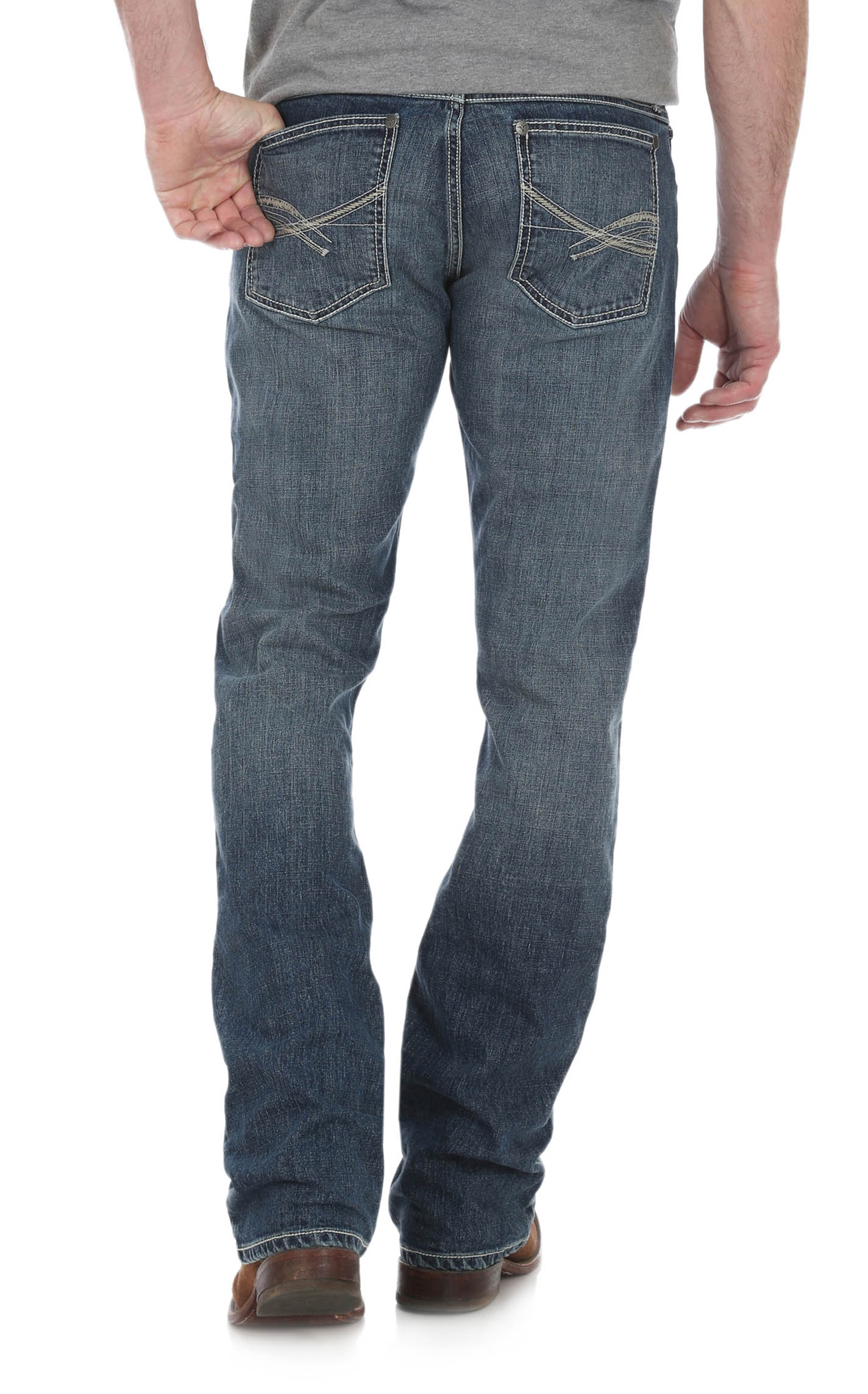 Wrangler 20X Men's Medium Wash Vintage Comfort Fit Boot Cut Jeans - Image 1