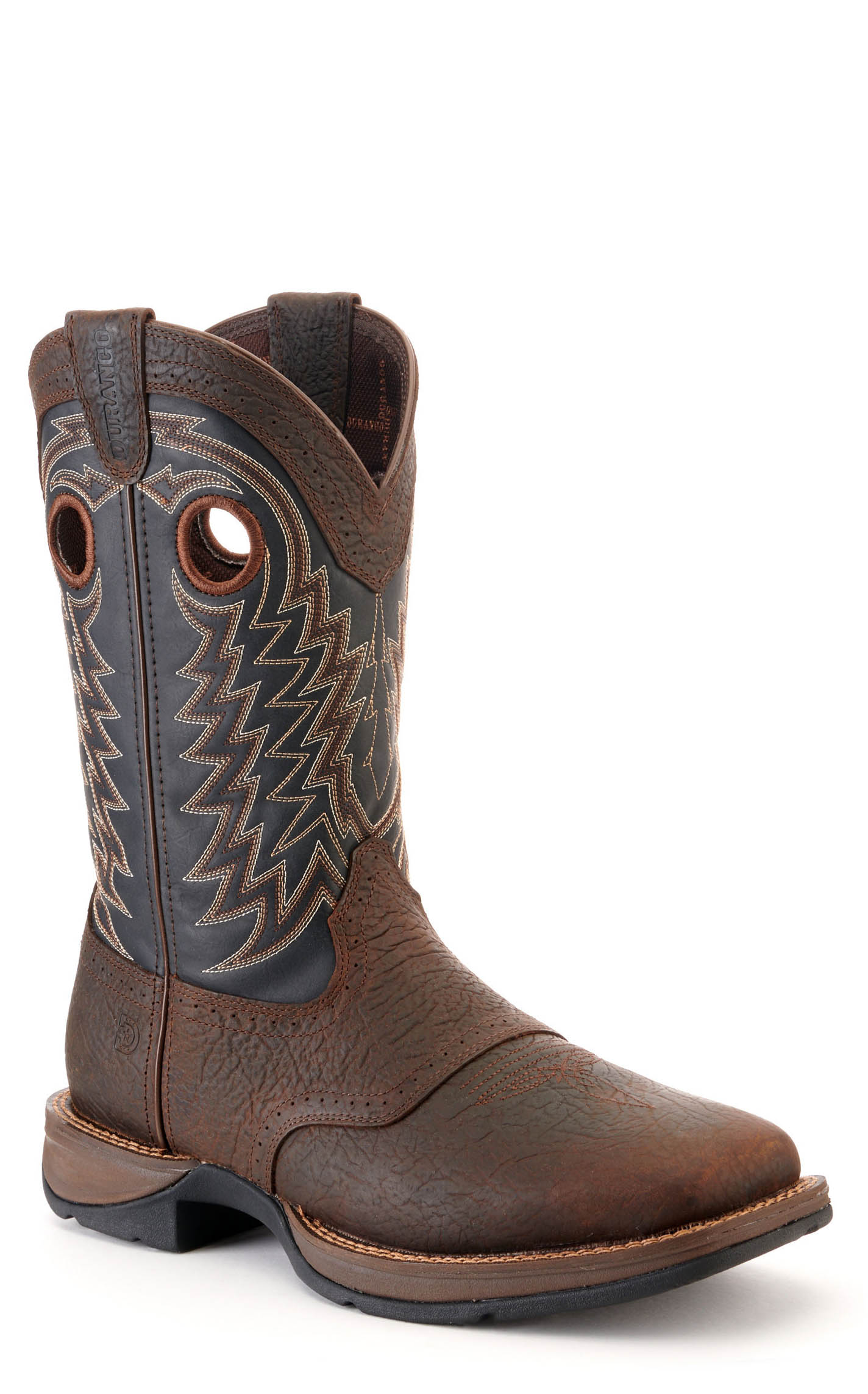 Durango Men's Rebel Brown and Black Wide Square Toe Cowboy Boots - Cavender's Exclusive - Image 1
