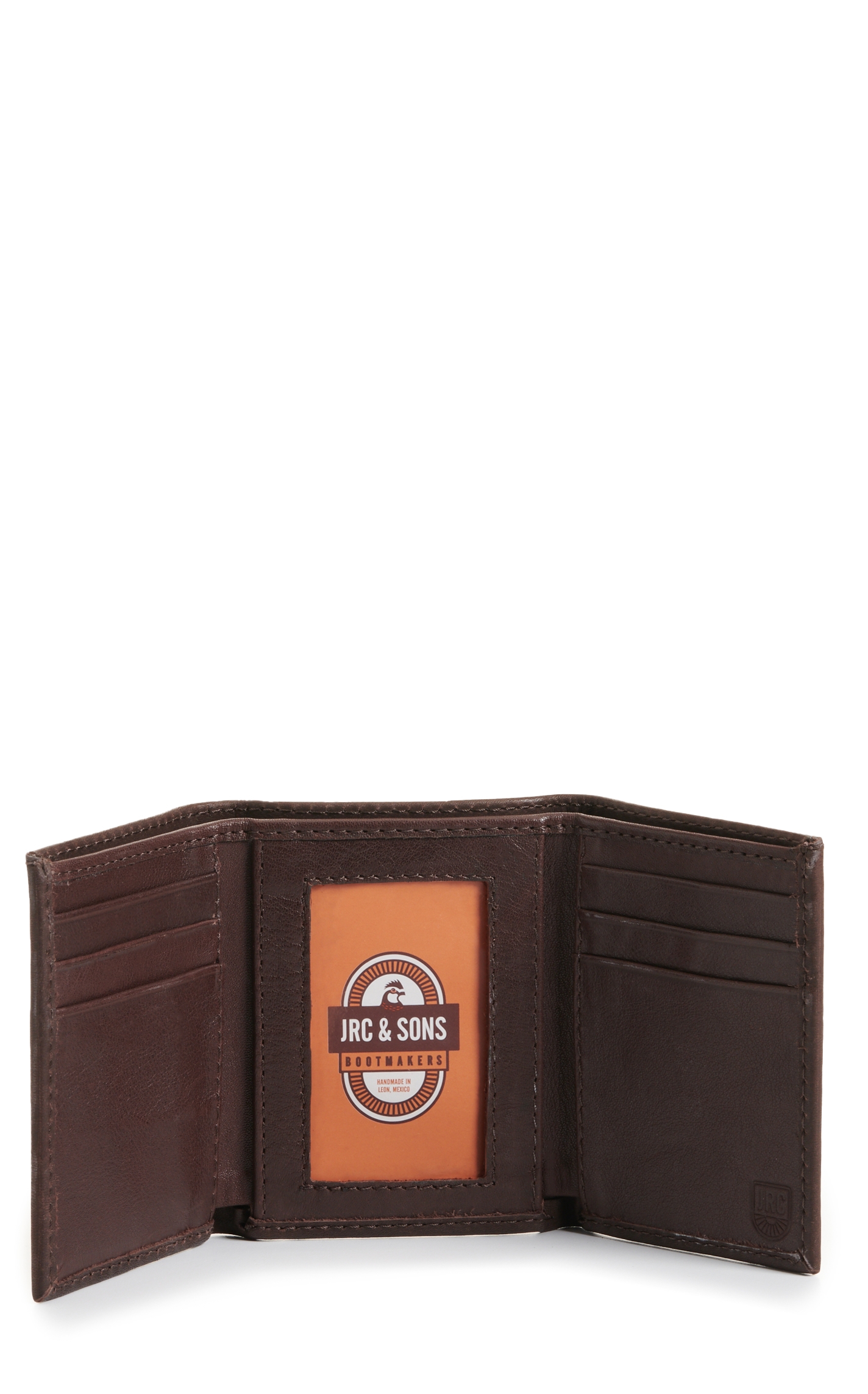 JRC & Sons Men's Chocolate Brown Ranch Hand Leather Trifold Wallet - Image 1
