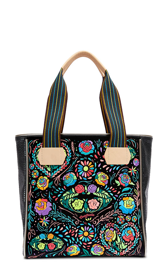 Consuela Rita Neon Floral Embroidered Classic Tote - Image 1