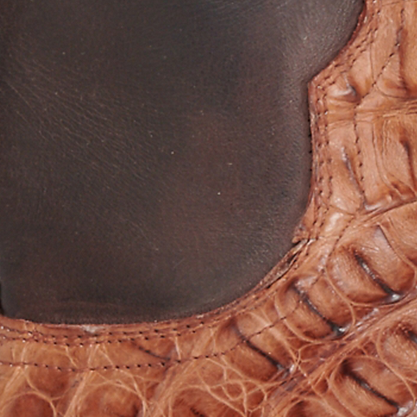Black Jack Men's Chocolate and Cigar Caiman Tail Steer and Star Wide Square Toe Exotic Cowboy Boots - Image 1