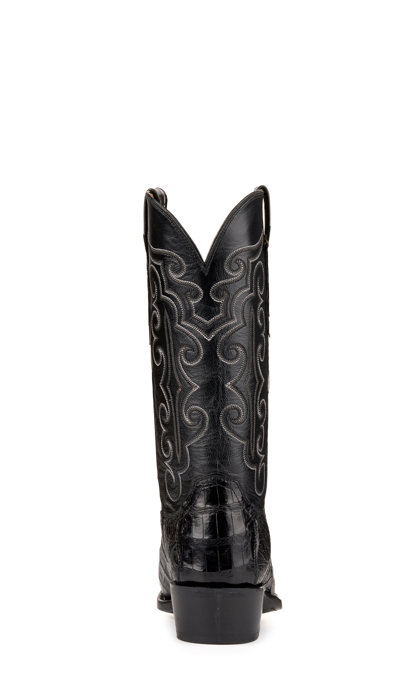 Lucchese Men's Black Ultra Caiman Belly 7-Toe Exotic Cowboy Boots - Image 1