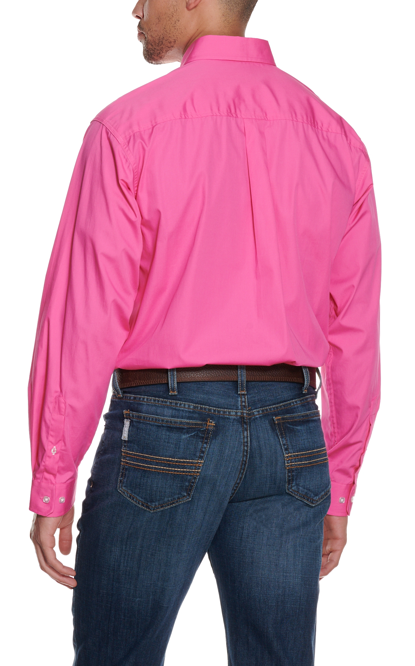 Cinch Men's Solid Pink Long Sleeve Western Shirt - Image 1