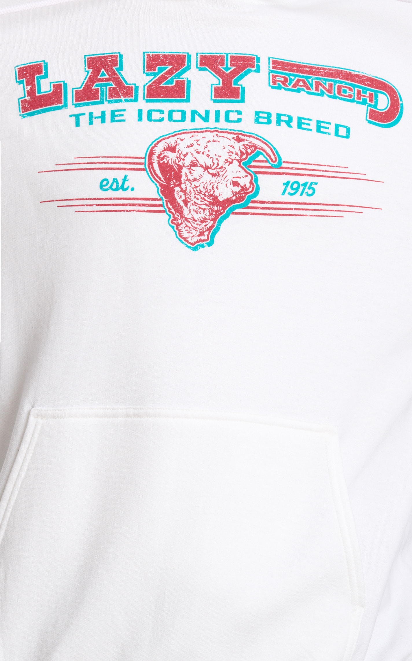 Lazy J Men's White & Red Logo Graphic Hoodie - Image 1