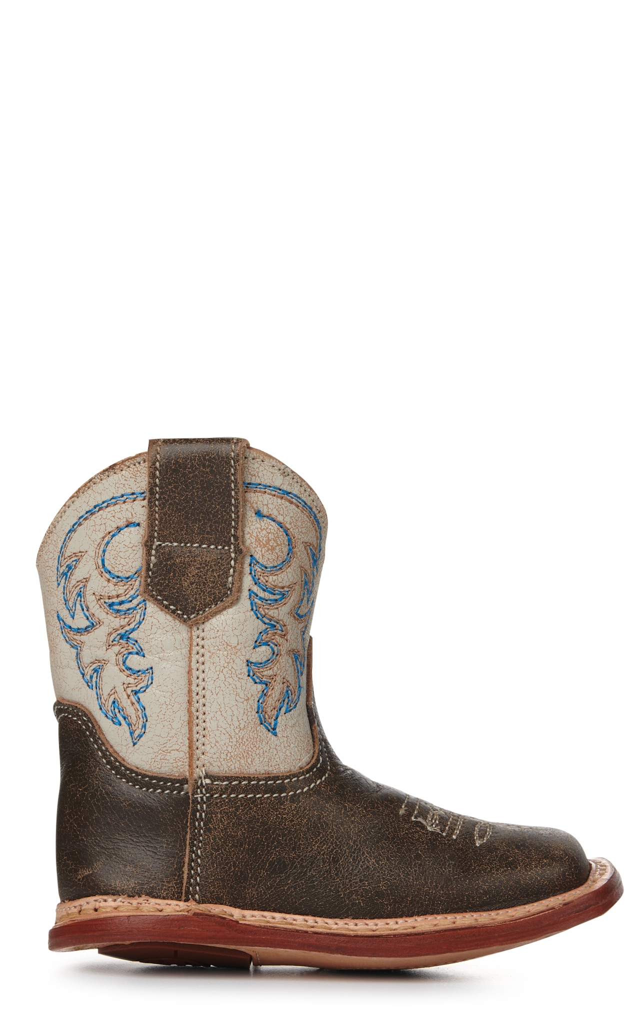 Roper Infant Cowbaby Parker Brown and Cream Square Toe Cowboy Boots - Image 1