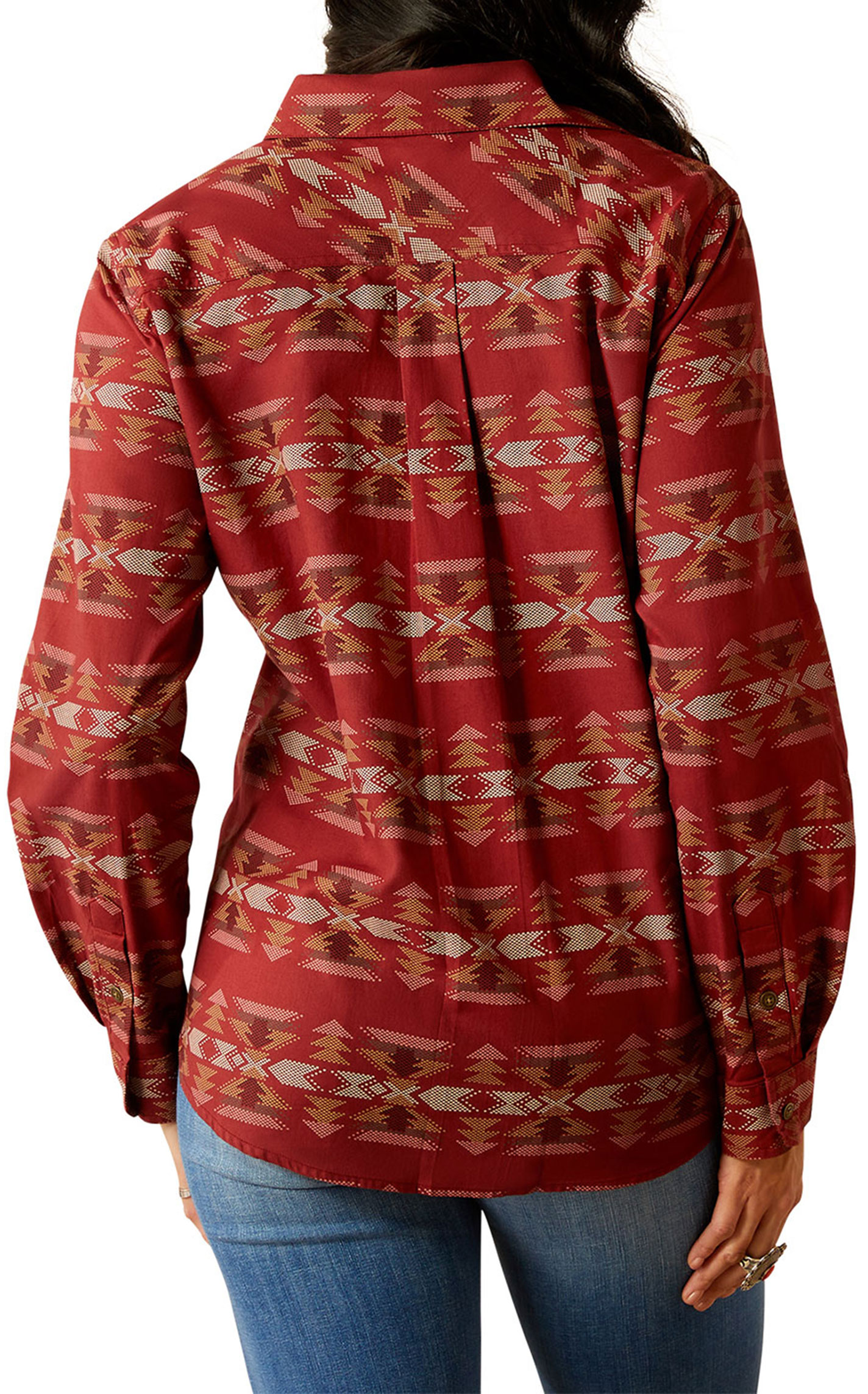 Ariat Women's Red Colorful Aztec Print Western Shirt - Image 1