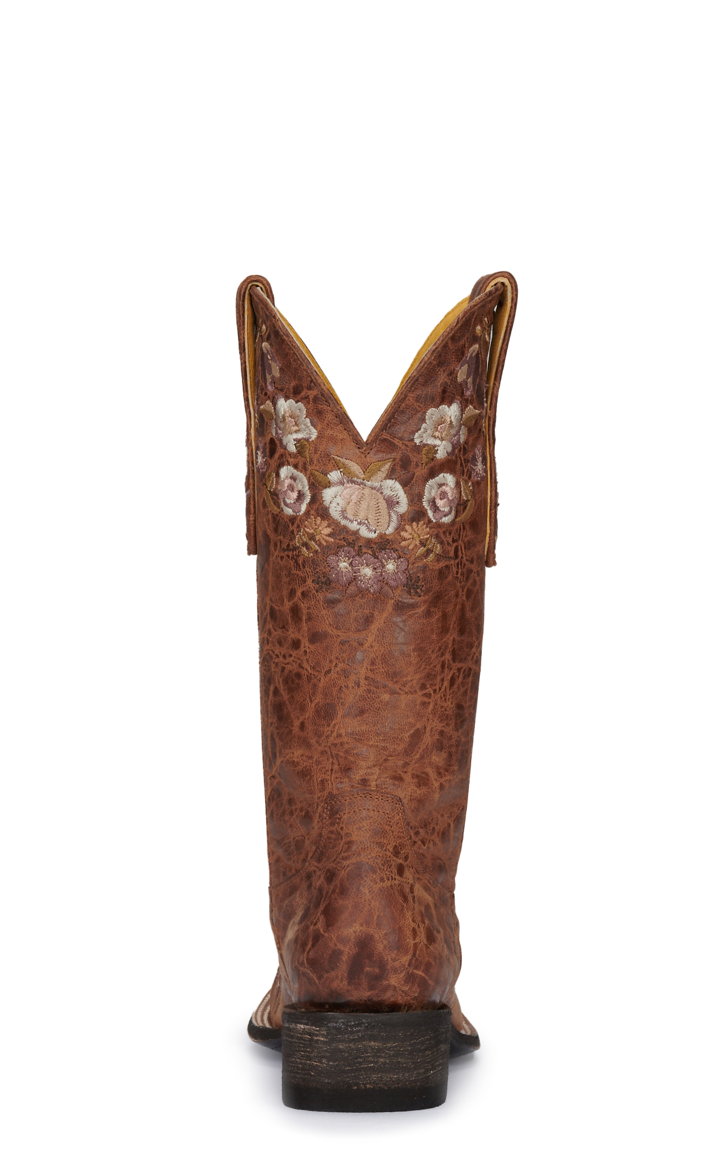 Cavender's Women's Weathered Tan with Floral Embroidery Square Toe Cowboy Boots - Image 1