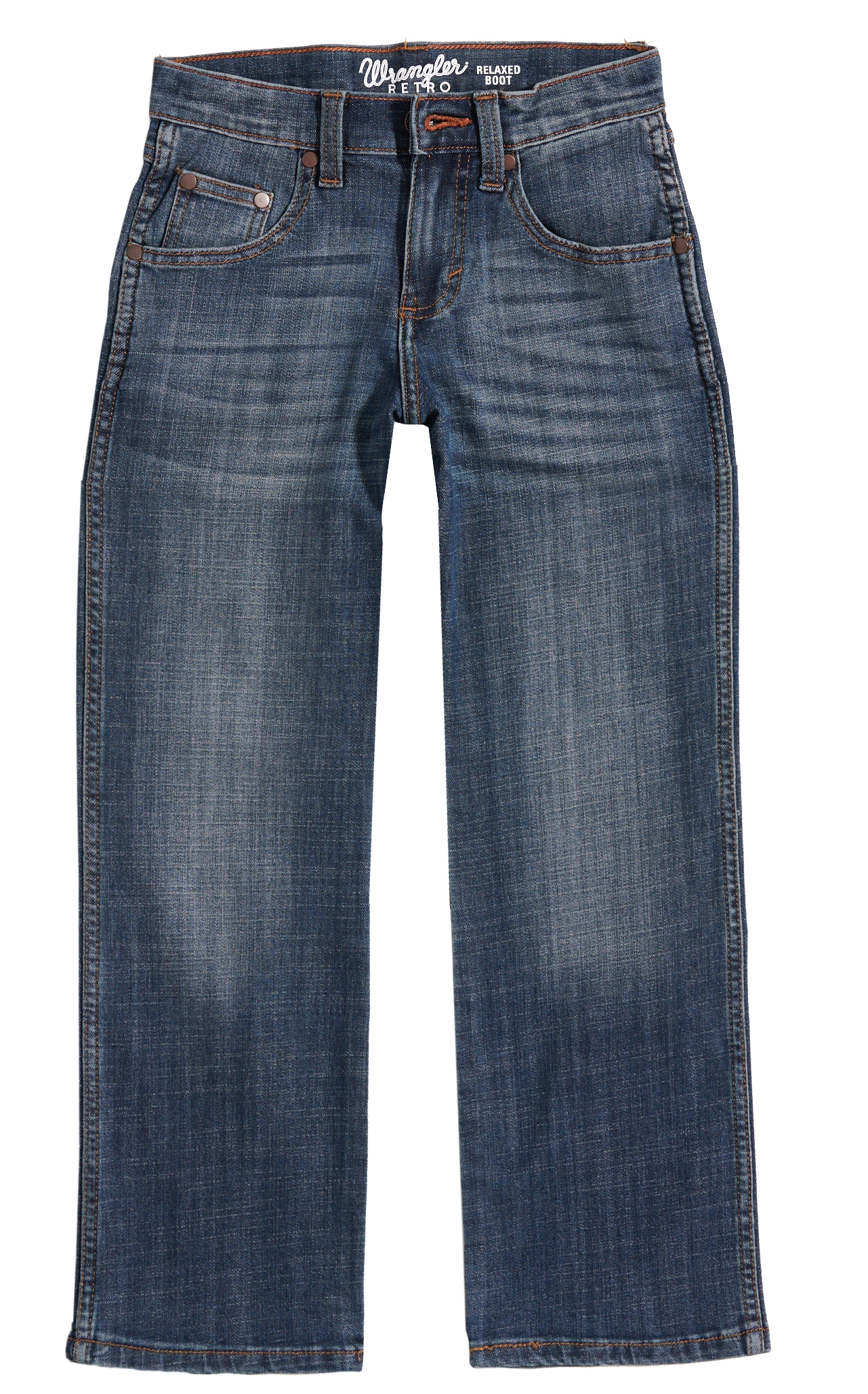 Wrangler Retro Boys' Falls City Medium Wash Relaxed Fit Boot Cut Leg Stretch Jean (8-16) - Image 1