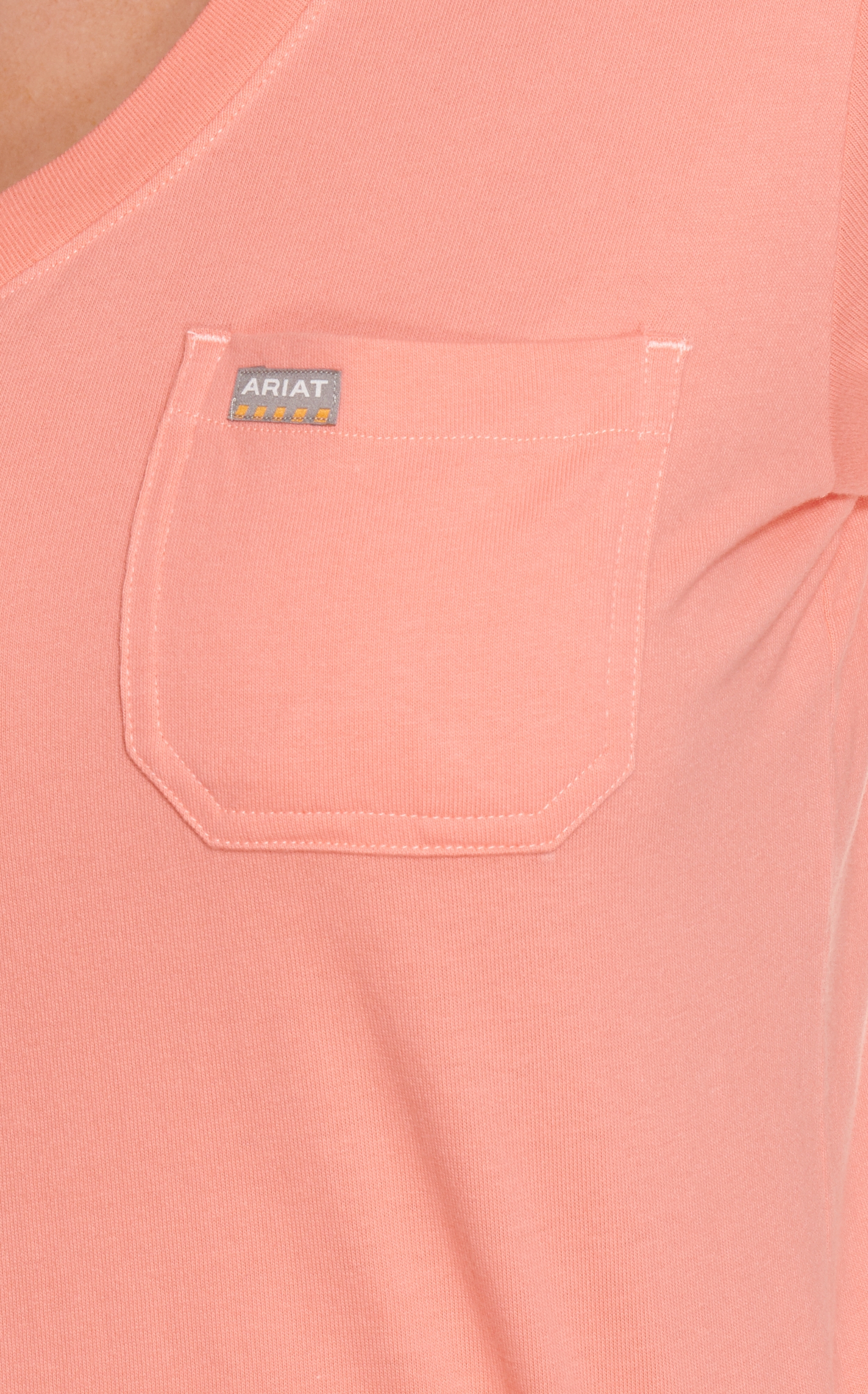 Ariat Women's Rebar Cotton Strong Summer Melon V-Neck Short Sleeve Work T-Shirt - Image 1
