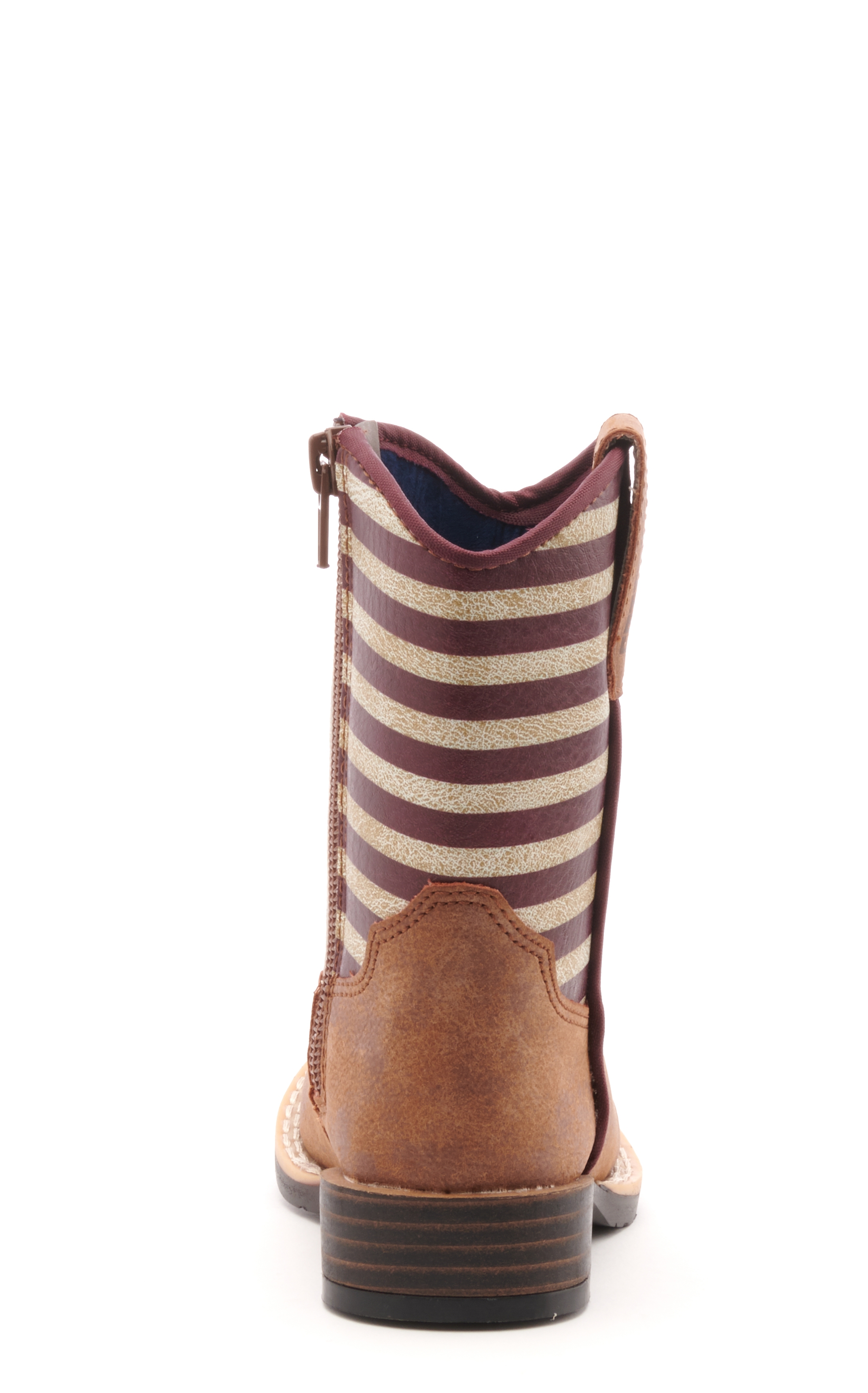 Twister Toddler Brown and USA Flag Square Toe Cowboy Boots - Image 1