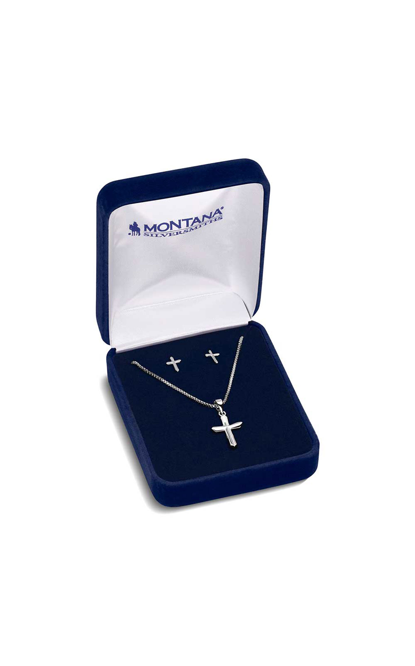 Montana Silversmiths Silver Cross True Belief Jewelry Set - Image 1