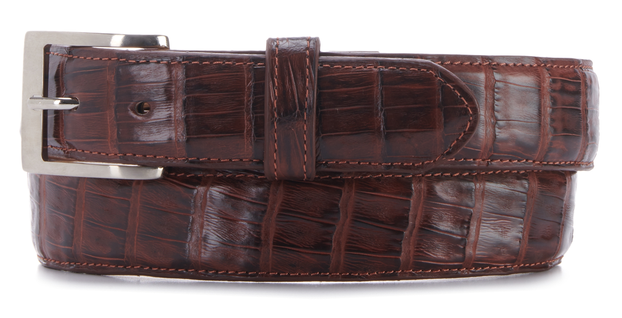 JRC & Sons Men's Brandy Caiman Belly Exotic Western Belt - Image 1