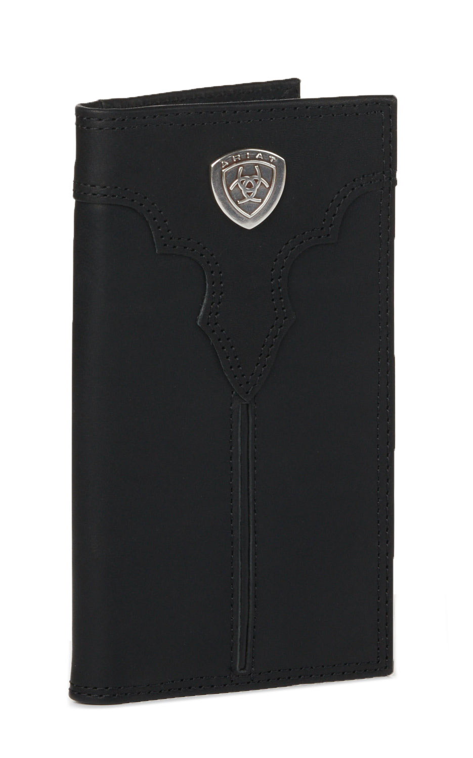 Ariat Men's Black Center Seam Leather Rodeo Wallet/ Checkbook Cover - Image 1