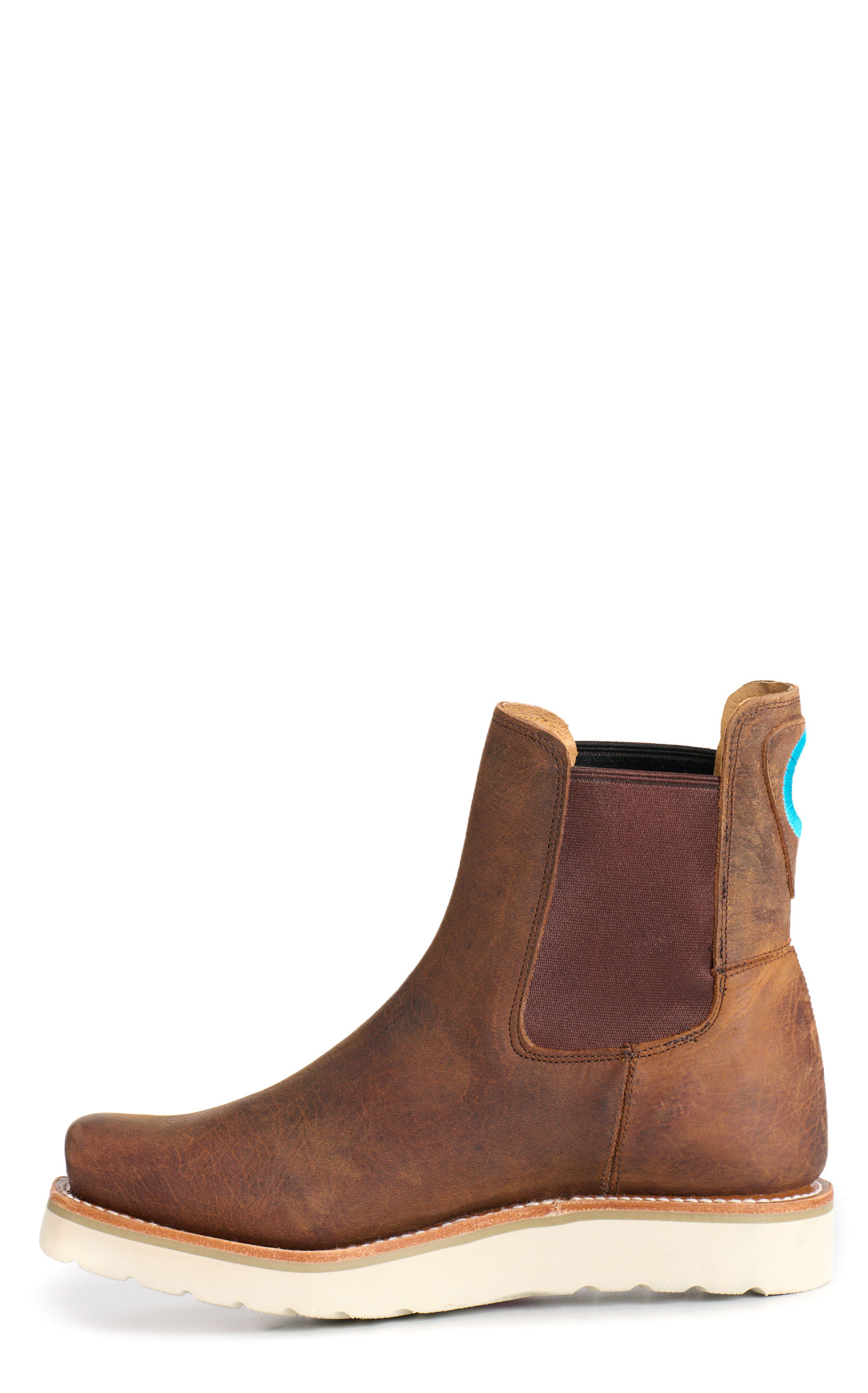 Anderson Bean Women's Macie Bean Distressed Brown Square Toe Wedge Booties - Image 1