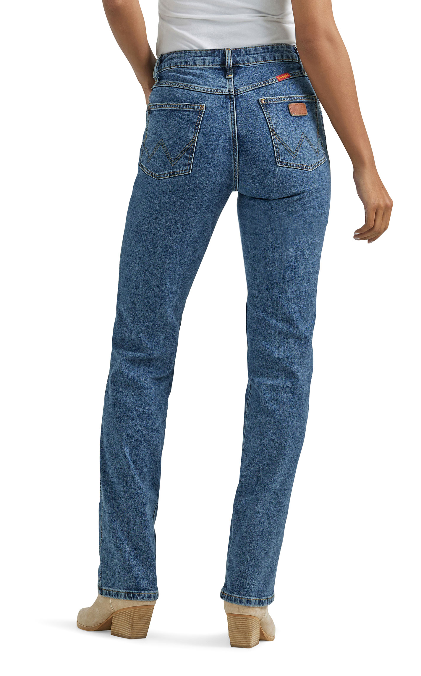 Wrangler Women's Cowboy Cut Dark Wash High Rise Straight Leg Jeans - Image 1