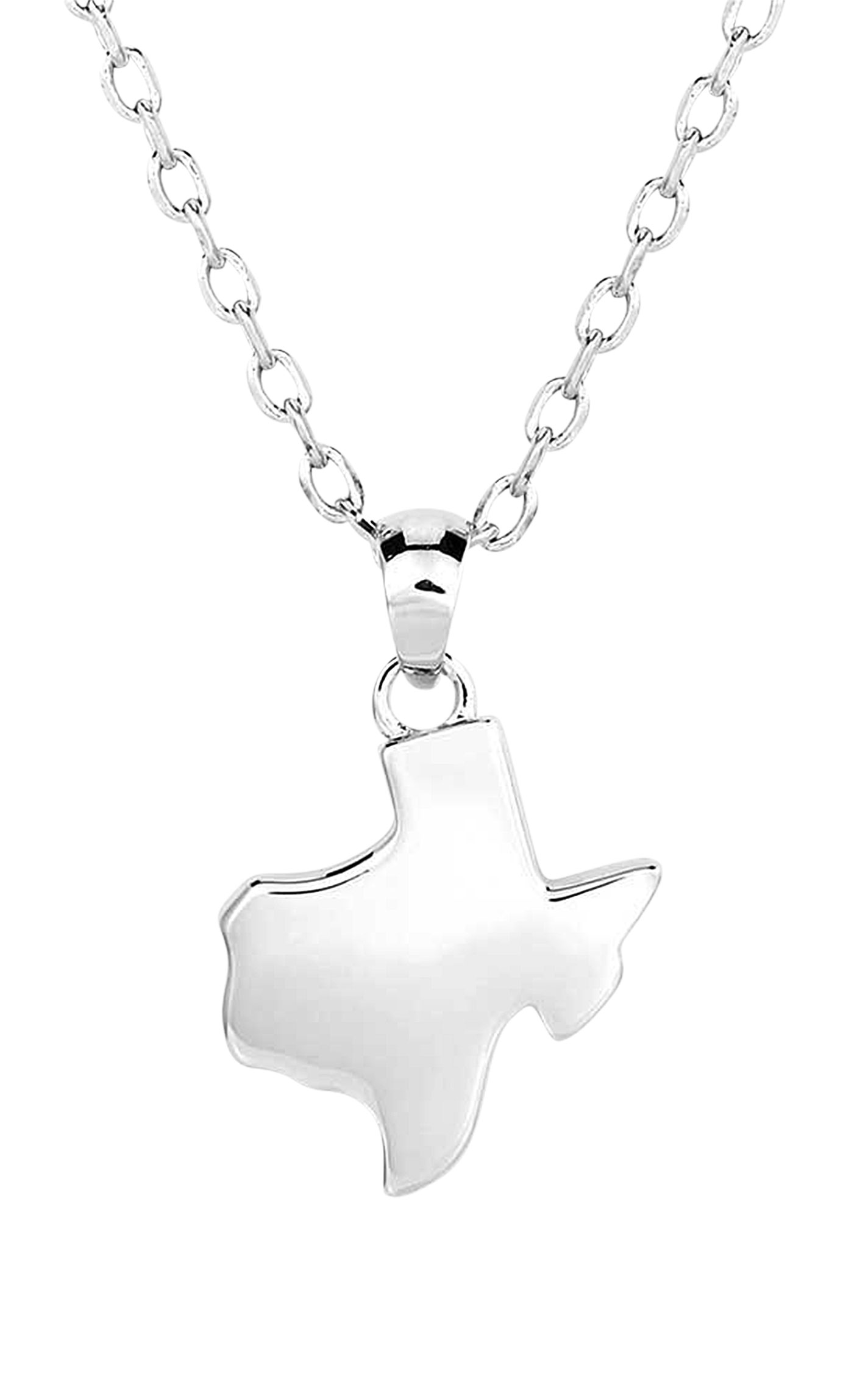 Montana Silversmiths Silver Texas Forever Tiny Link Chain Texas Pendant Necklace - Image 1