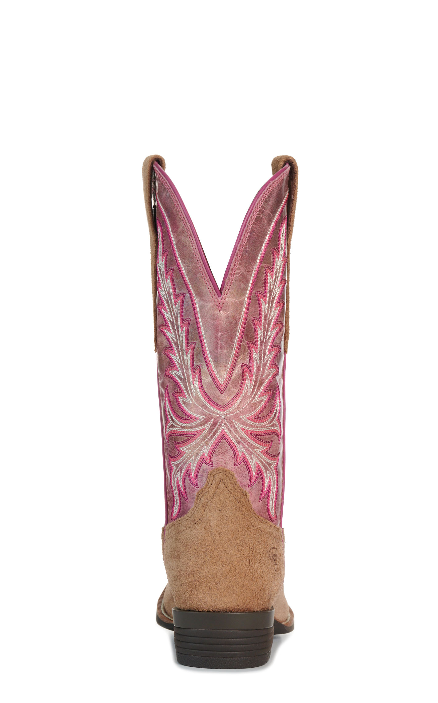 Ariat Women’s Tawny Roughout & Violet Pink Shine Rock Creek Narrow Cutter Toe Cowboy Boots - Image 1