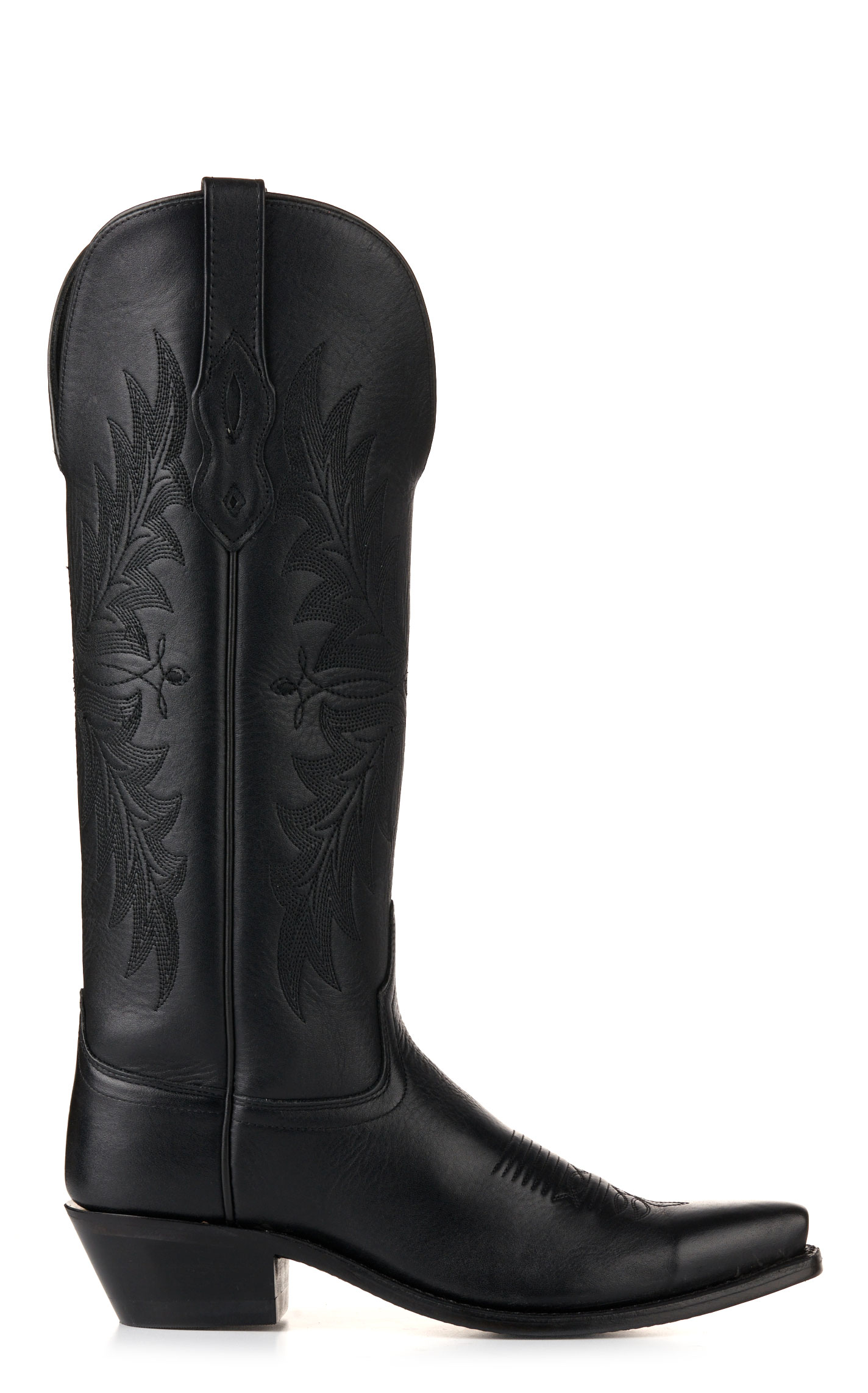 Old West Women's Black Snip Toe Tall Cowboy Boots - Image 1