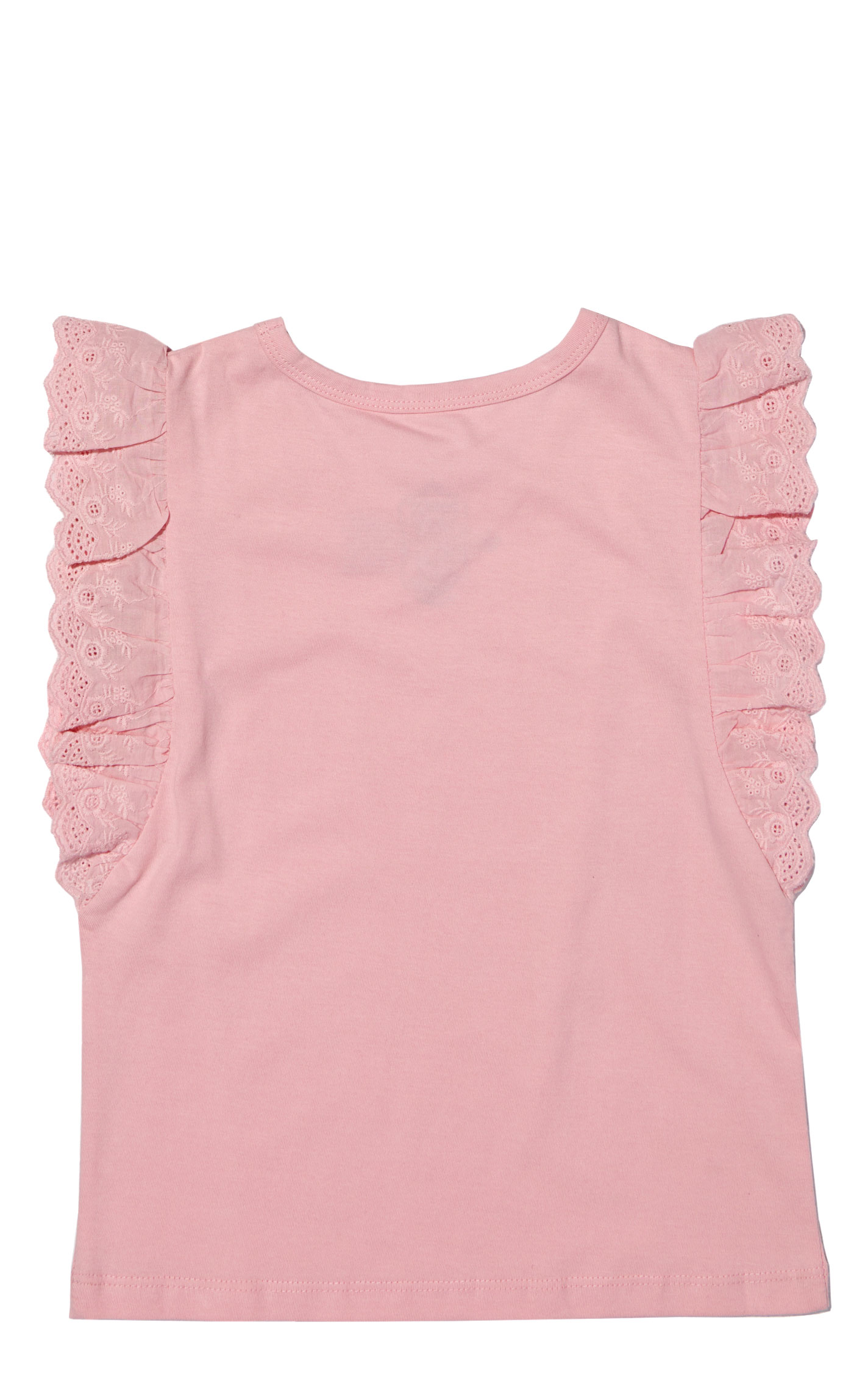 Rockin C Girl's Pink Eyelet Flutter Sleeve Top - Image 1