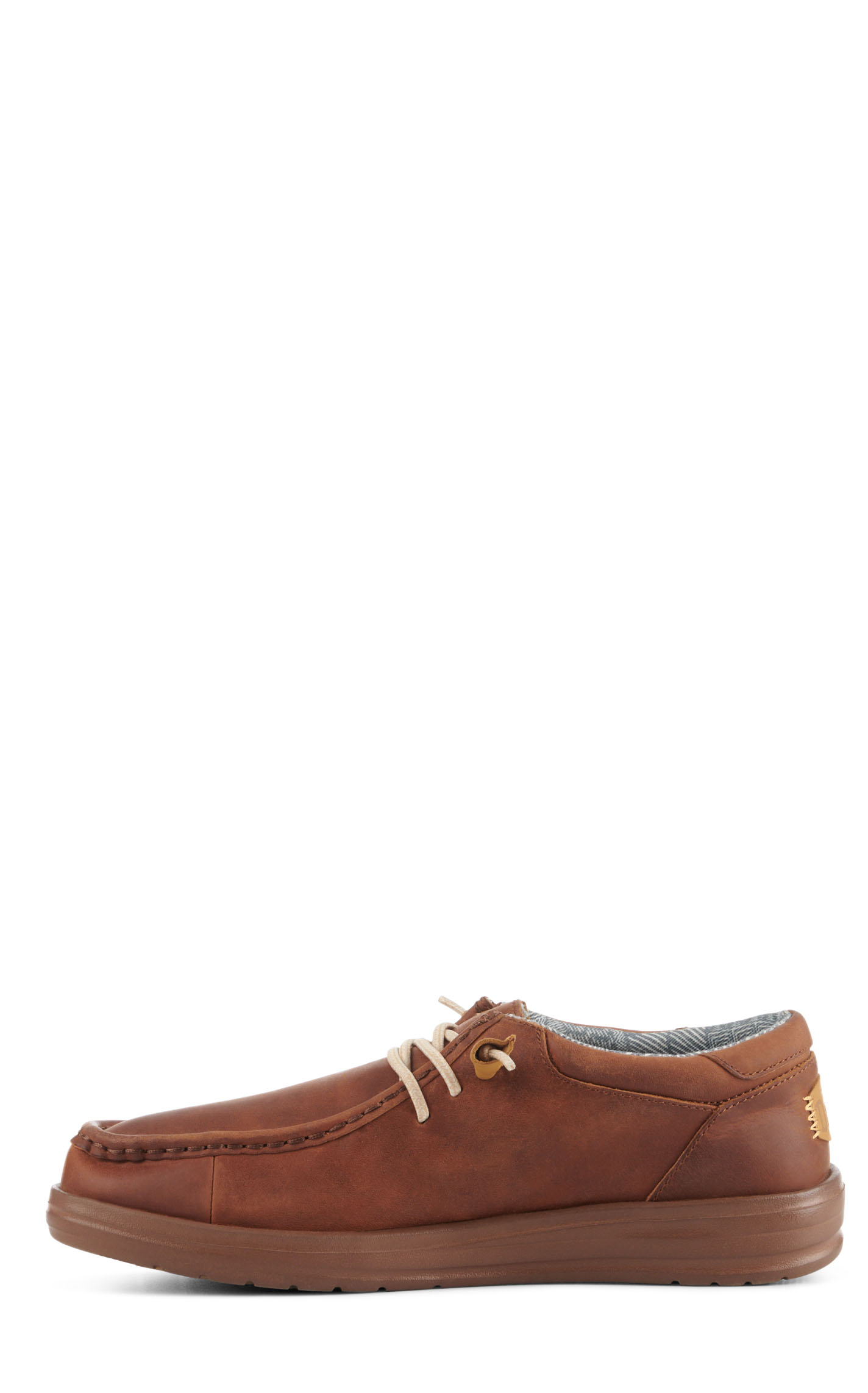 Hey Dude Men's Wally Grip Craft Brown Leather Lace Up Casual Shoes - Image 1
