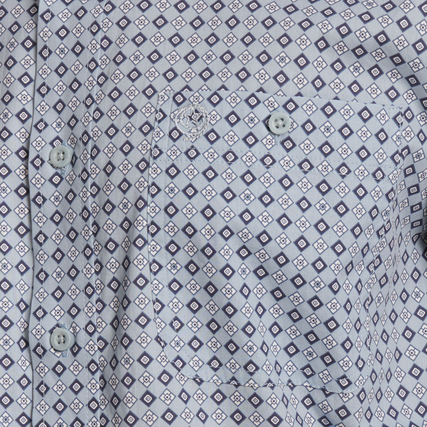 Wrangler Men's George Strait Collection Blue & Gray Geo Print Western Shirt - Image 1