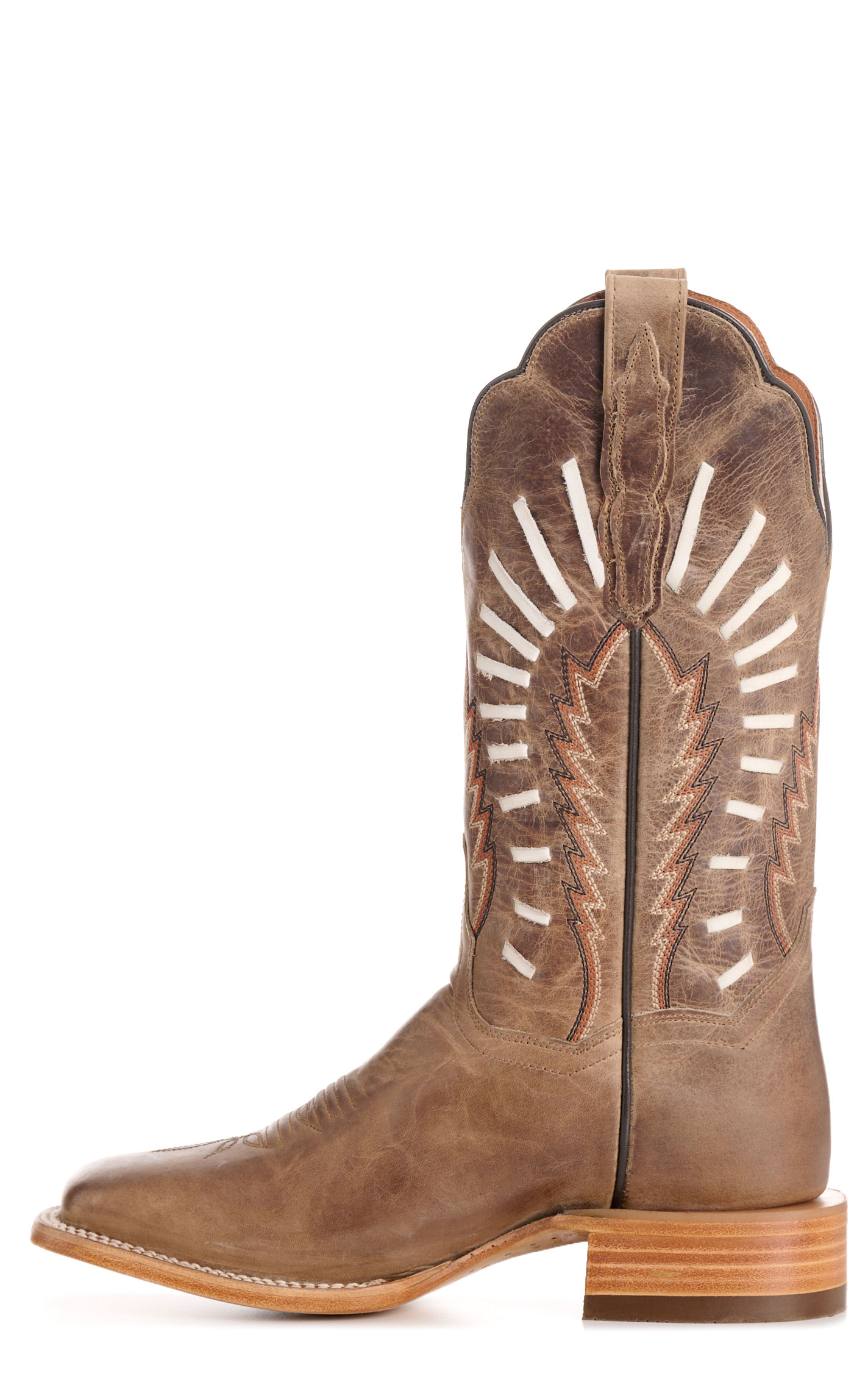 Dan Post Women’s Tan Lacey Leather Broad Square Toe Cowboy Boots - Image 1
