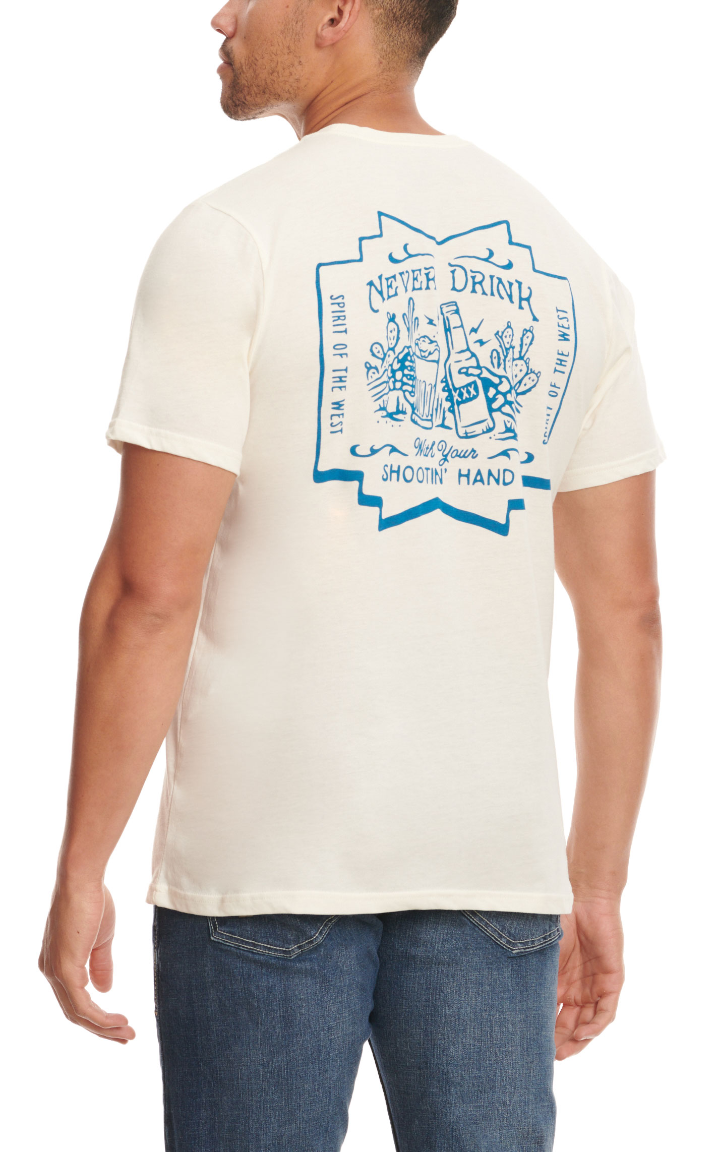 Sendero Provisions Co. Men's Bone Never Drink Toasting Logo Graphic Short Sleeve T-Shirt - Image 1