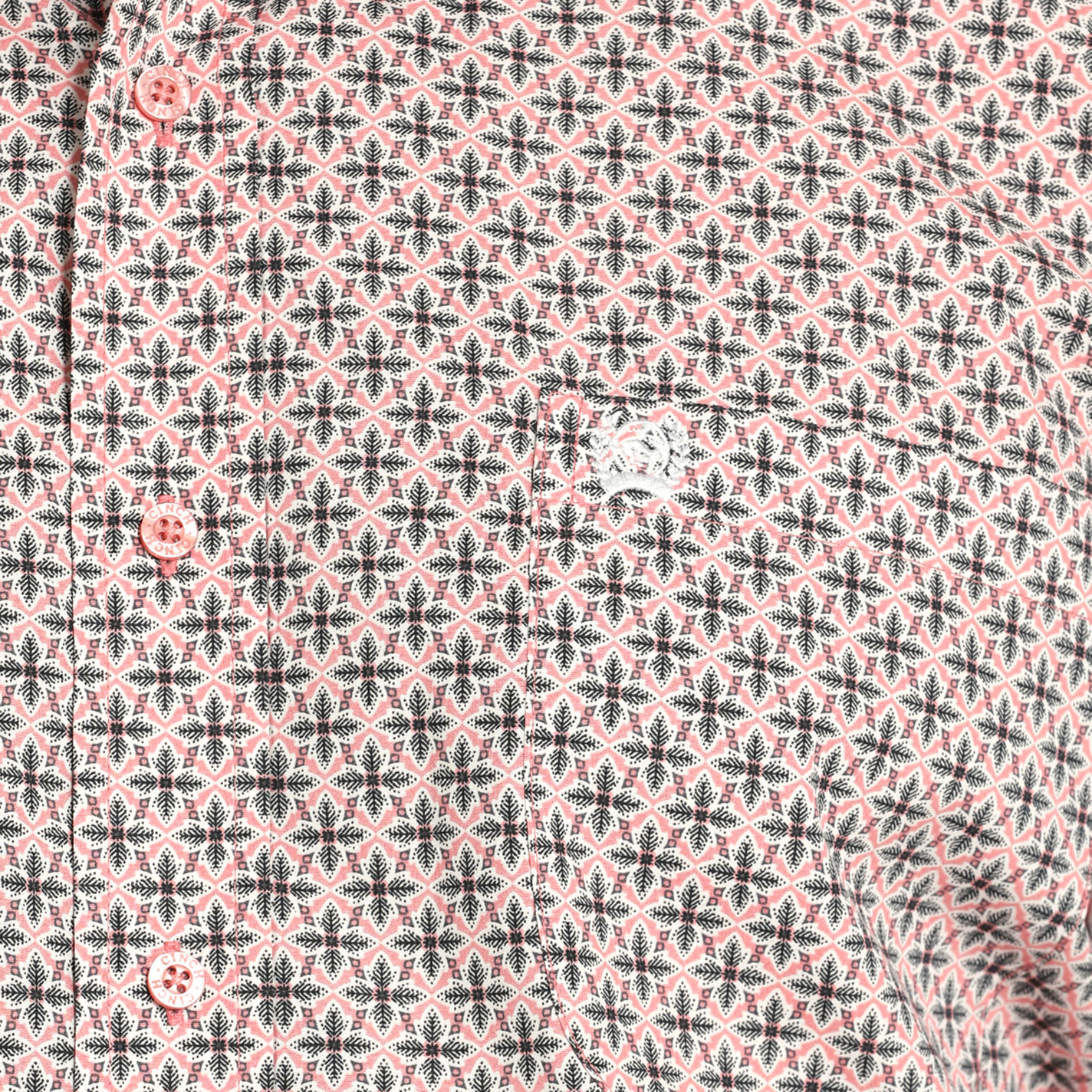 Cinch Men's Pink & Black Geo Western Shirt - Image 1