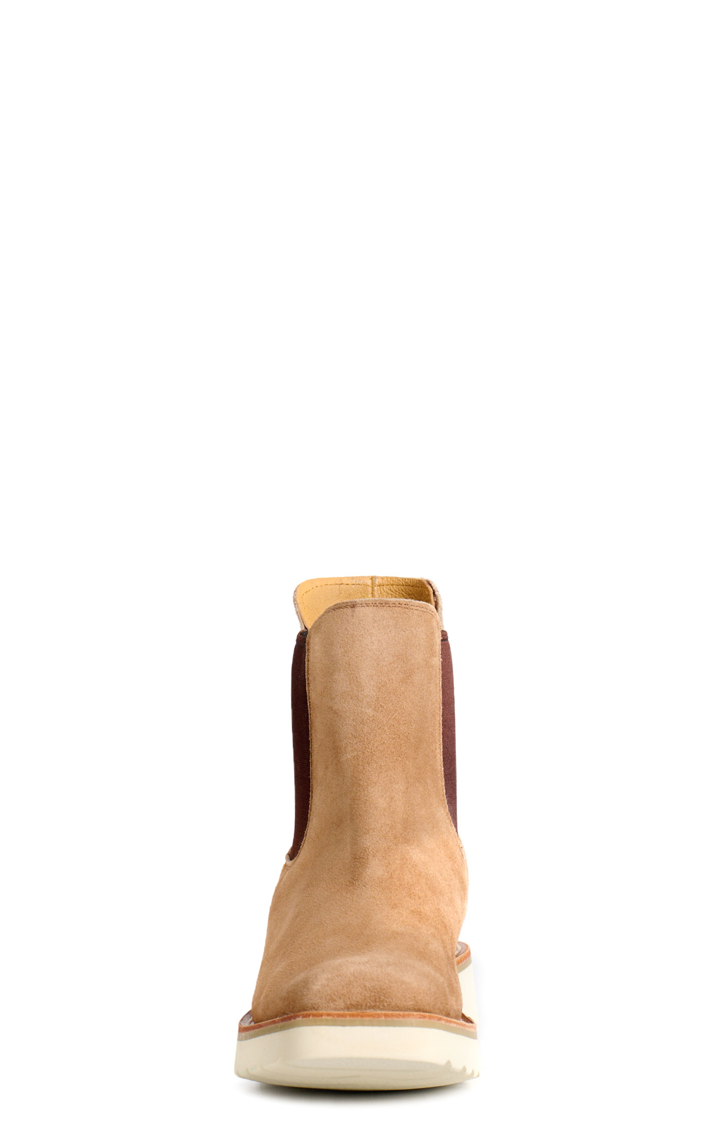 Anderson Bean Women's Macie Bean Tan Suede Square Toe Wedge Booties - Image 1