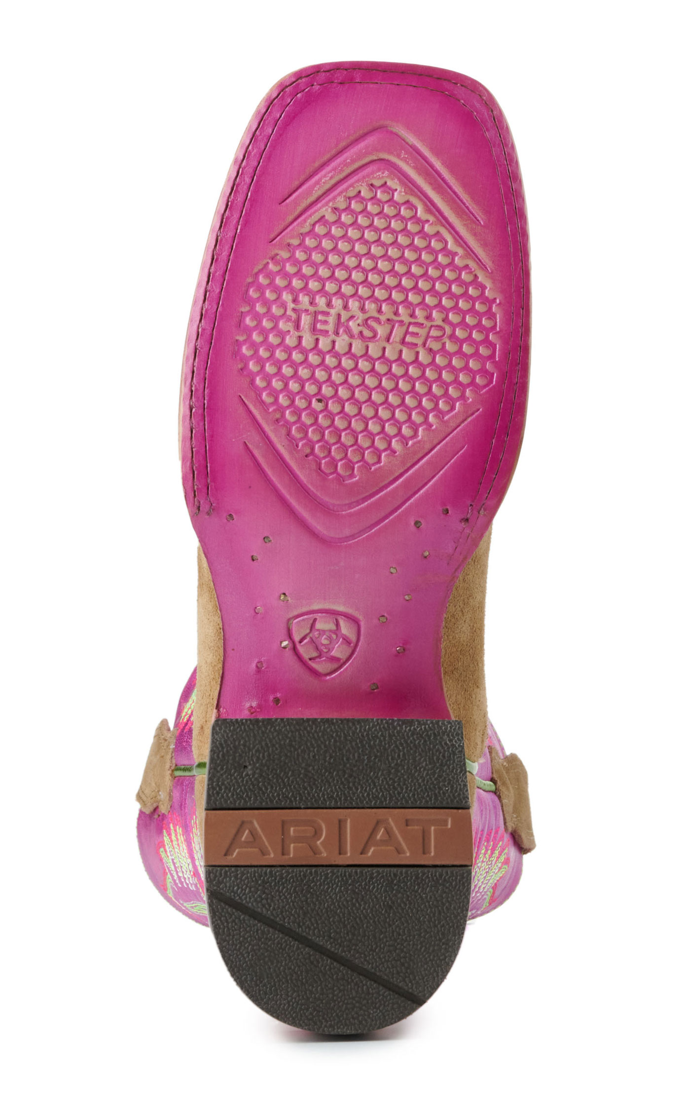 Ariat Women's Frontier Calamity Jane Metallic Pink and Dijon Roughout TekStep Square Toe Cowboy Boots - Image 1