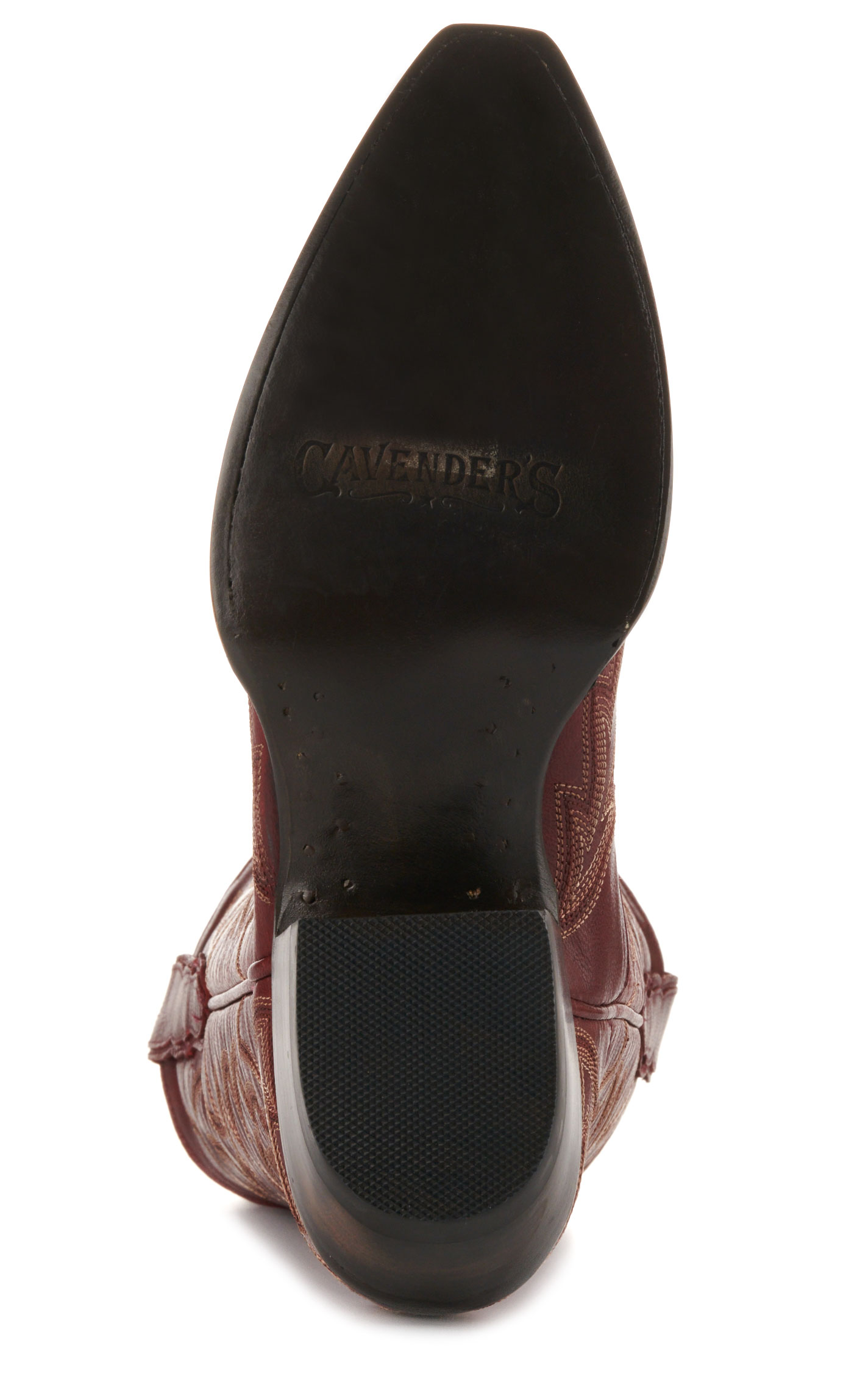 Cavender’s Women’s Leather Dark Red Snip Toe Cowboy Boots  - Image 1