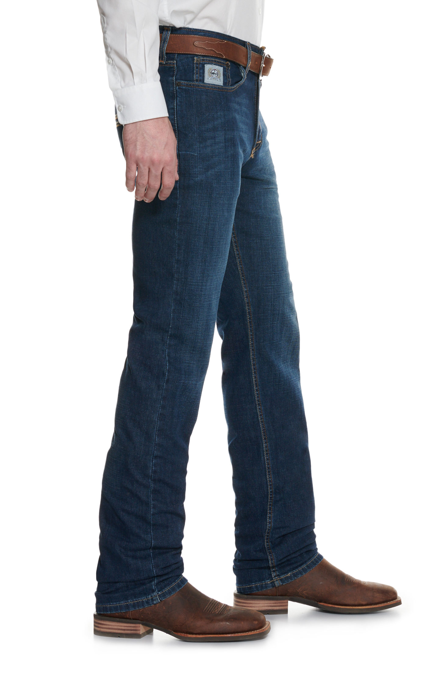 Cinch Men's Silver Label Dark Wash Slim Fit Performance Stretch Straight Leg Jeans - Image 1