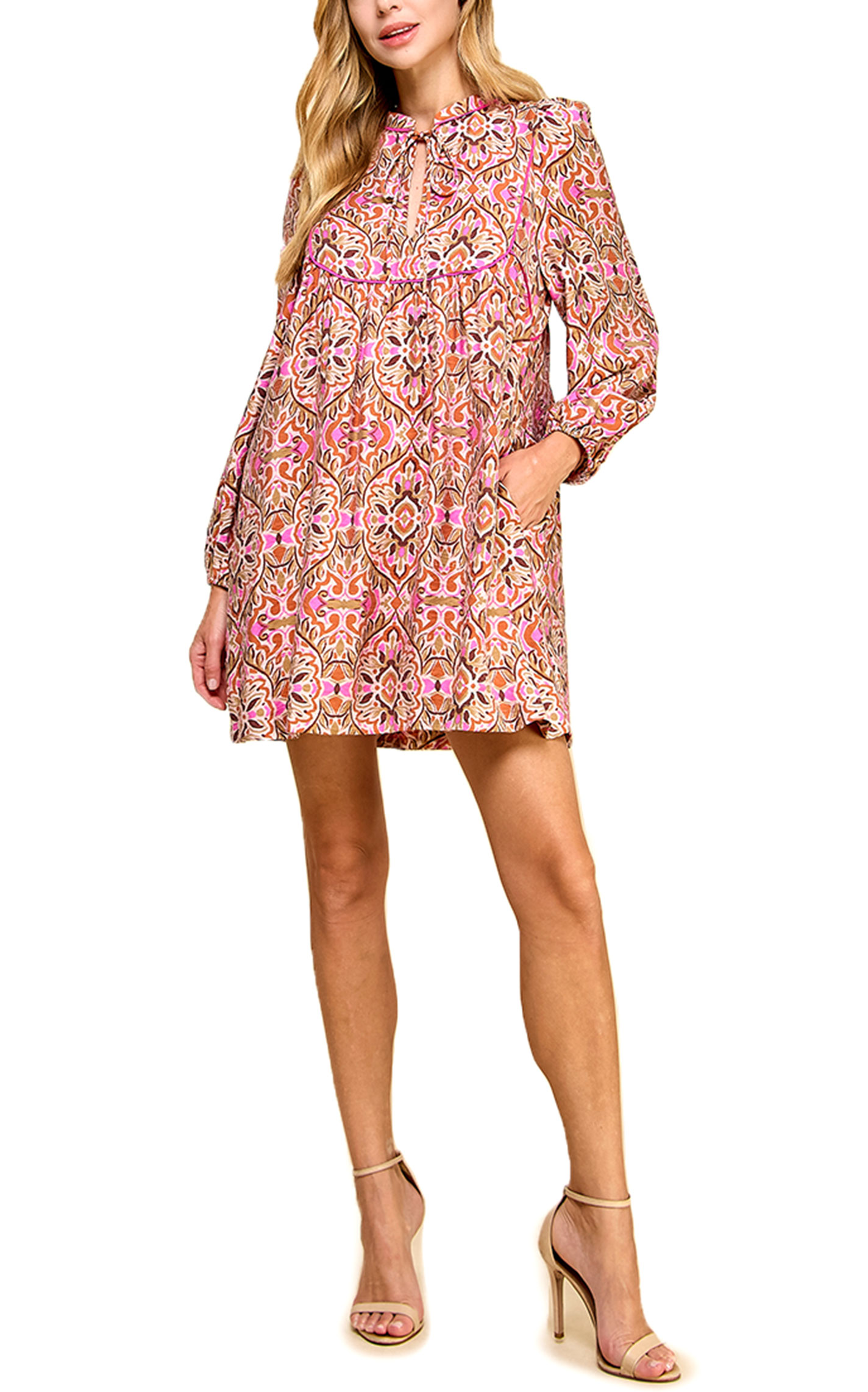 TCEC Women's Fuchsia Floral Print Dress - Image 1