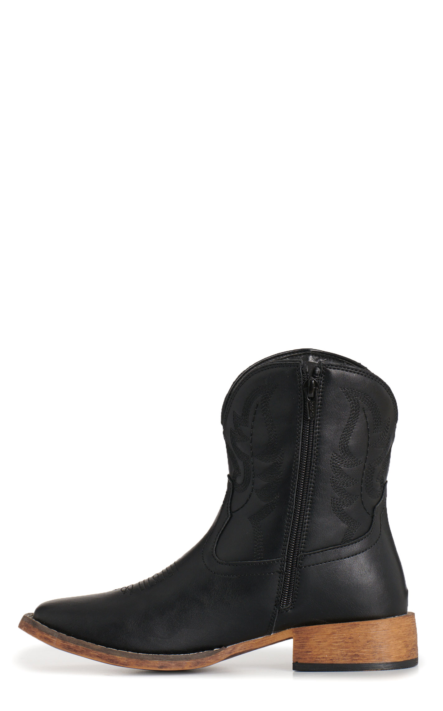Roper Women's Shayla Black Faux Leather Wide Square Toe Cowboy Boots - Image 1