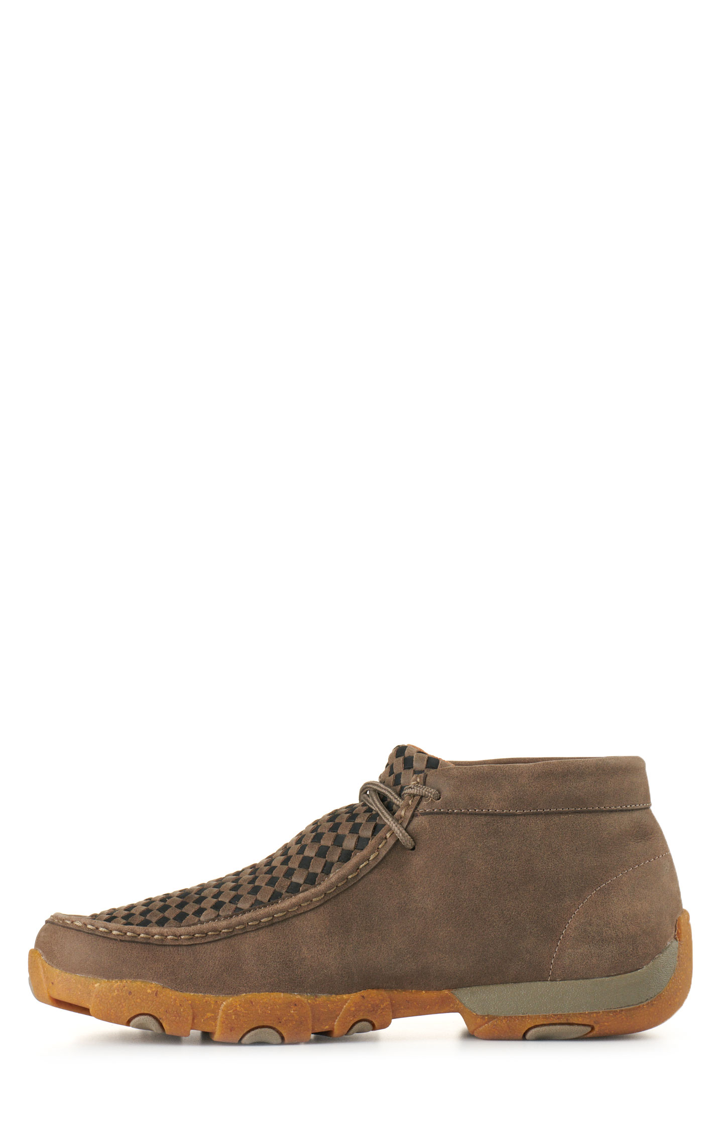 Twisted X Men's Taupe with Black Basketweave Driving Moccasin Casual Shoe - Image 1