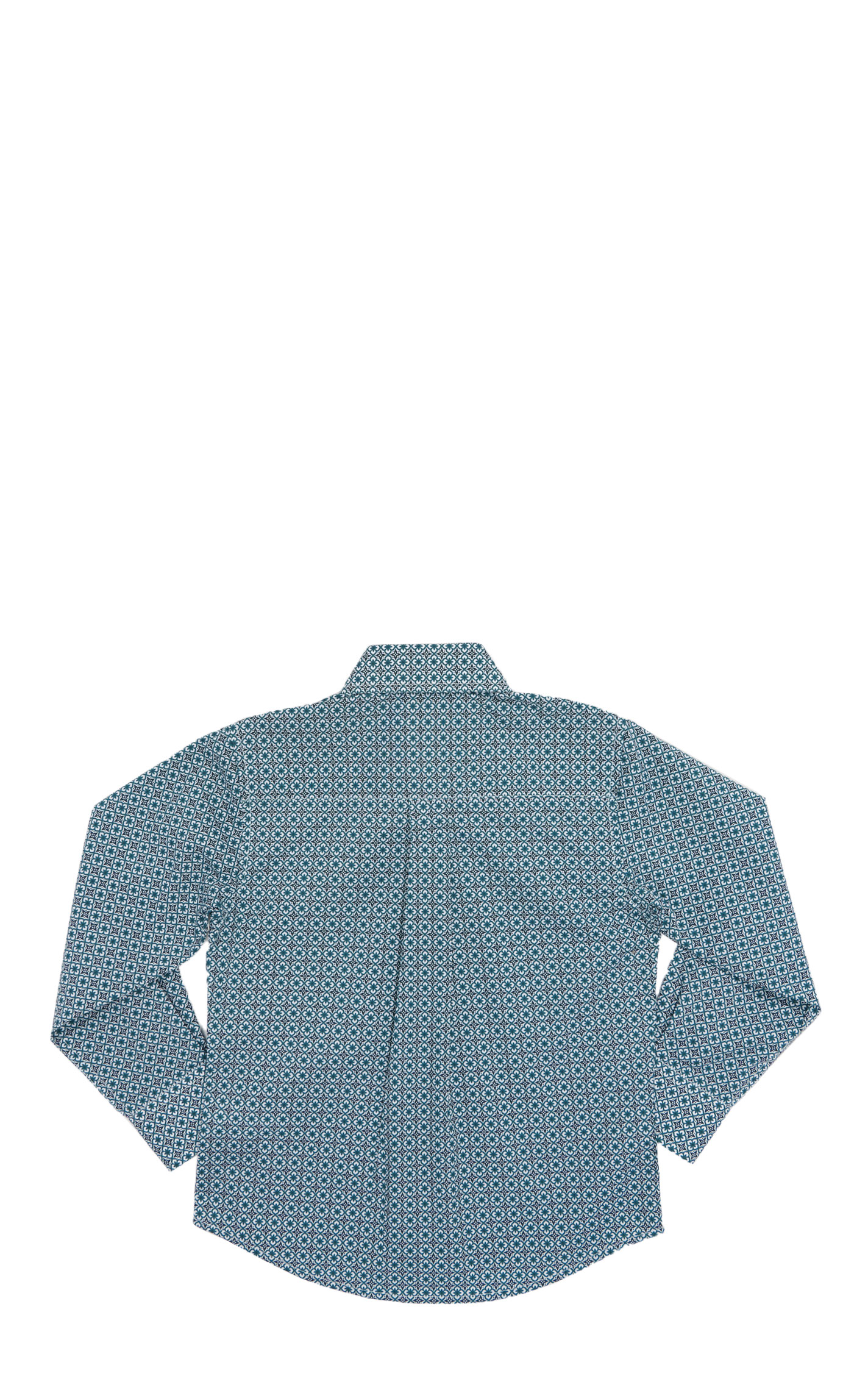 Wrangler Classic Boy's Teal Geo-Print Long Sleeve Western Shirt - Image 1
