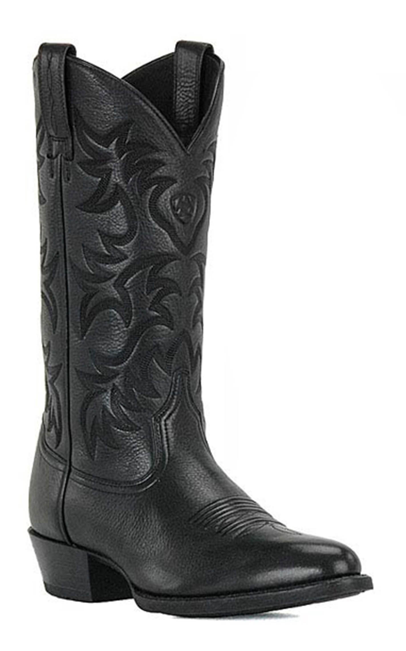 Ariat Men's Black Deertan Heritage R-Toe Cowboy Boots - Image 1