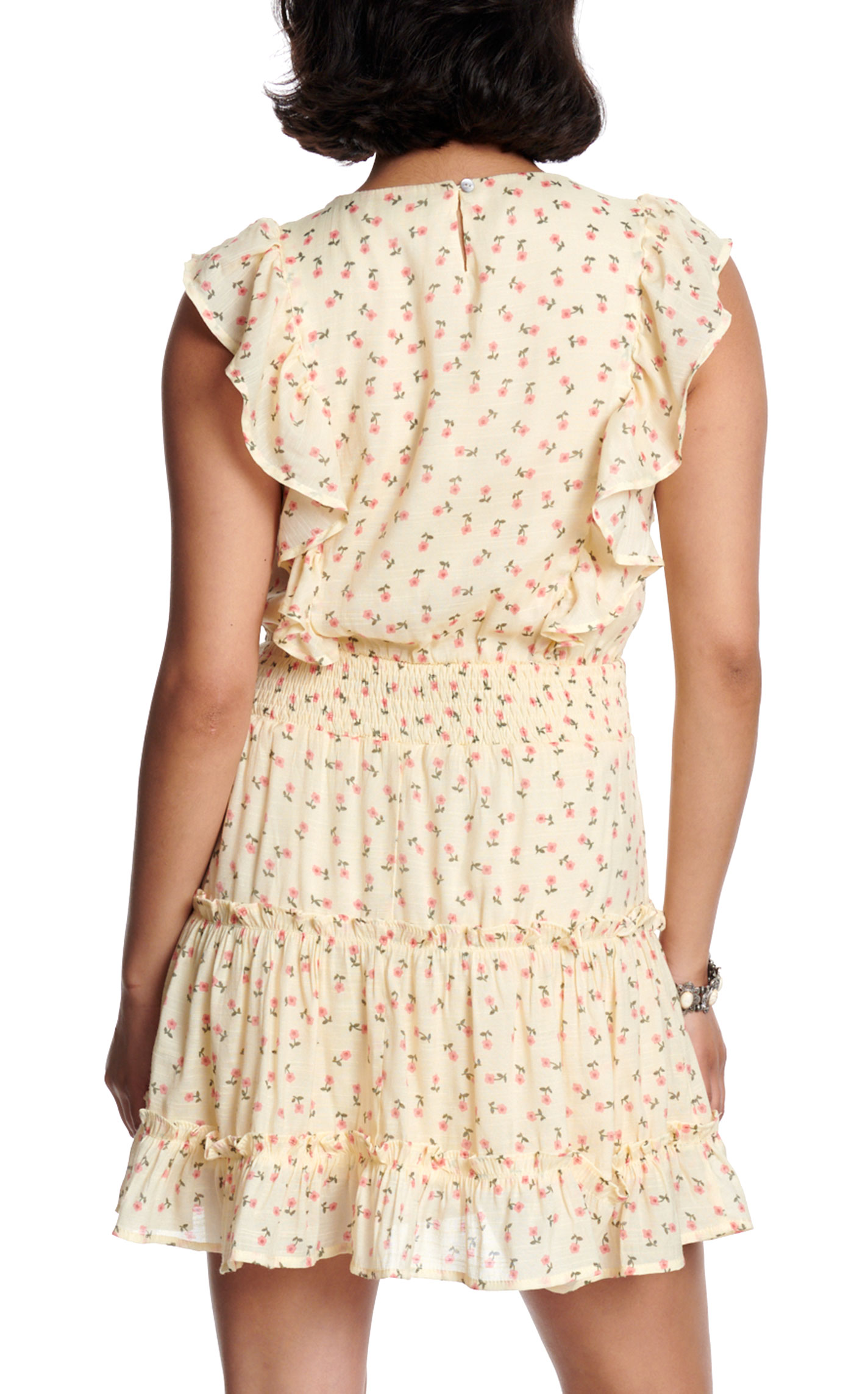 HYFVE Women's Butter Yellow Ditsy Floral Dress - Image 1