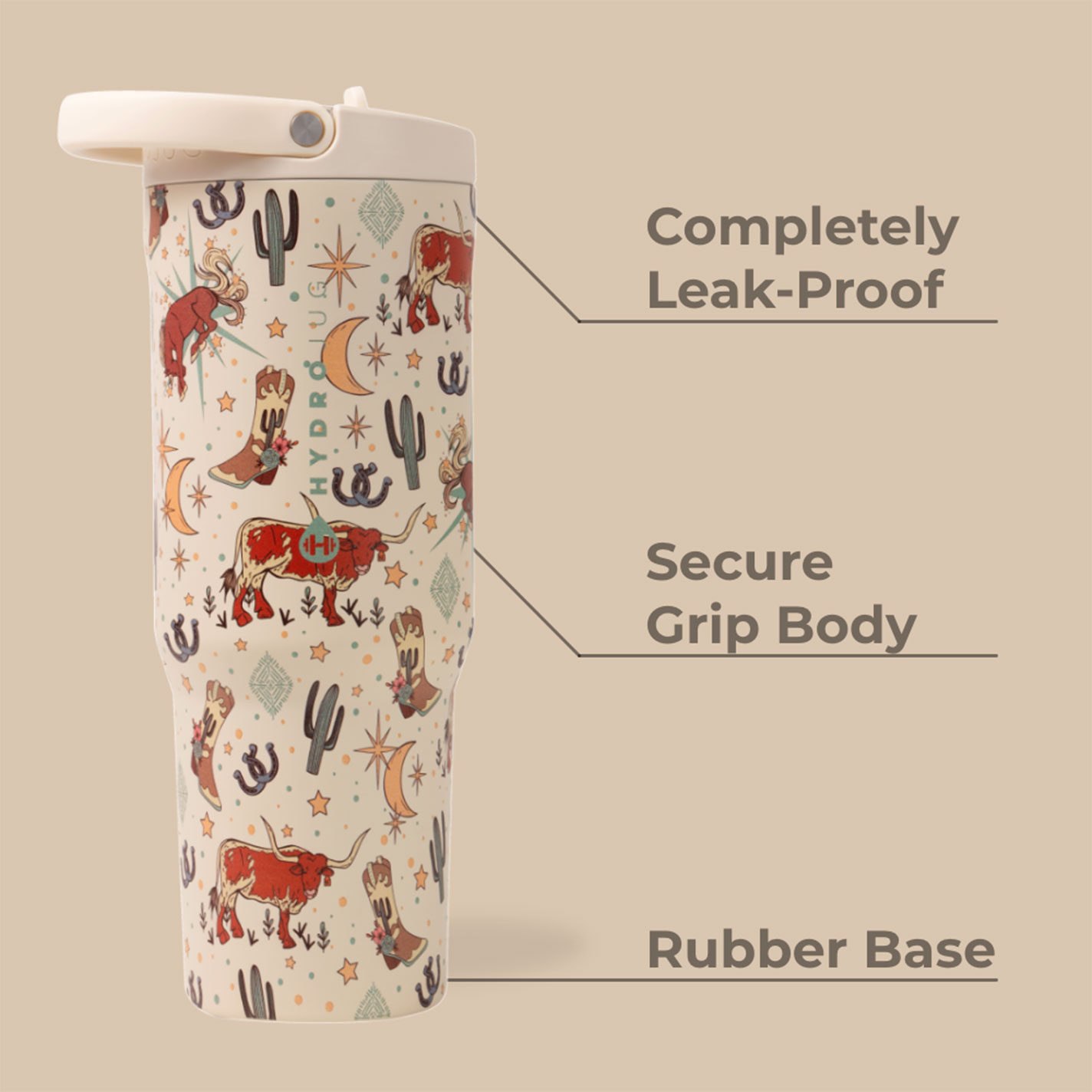 HydroJug Rodeo Print 40 oz Insulated Sport Bottle - Image 1