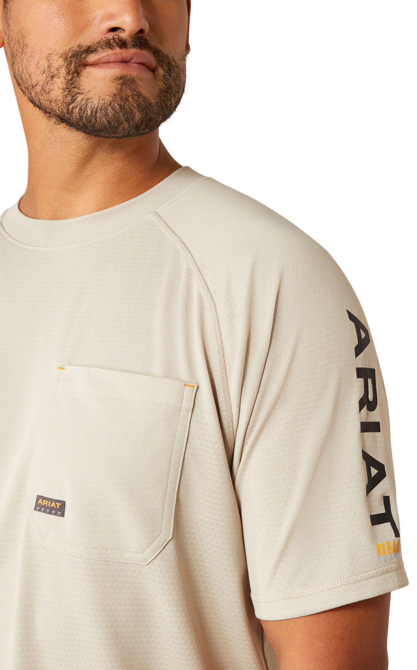 Ariat Men's Rebar Heat Fighter Sand Graphic Sleeve Work T-Shirt - Image 4